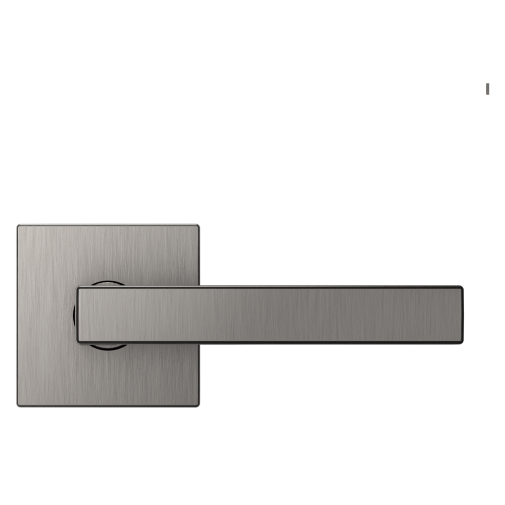 Baldwin L023 Contemporary Straight Lever Set with R017 Rose Lifetime (PVD) Graphite Nickel / Passage / Reversible