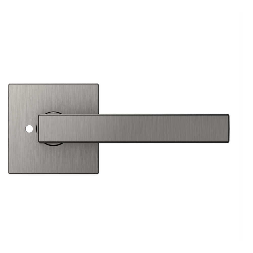 Baldwin L023 Contemporary Straight Lever Set with R017 Rose Lifetime (PVD) Graphite Nickel / Privacy / Reversible