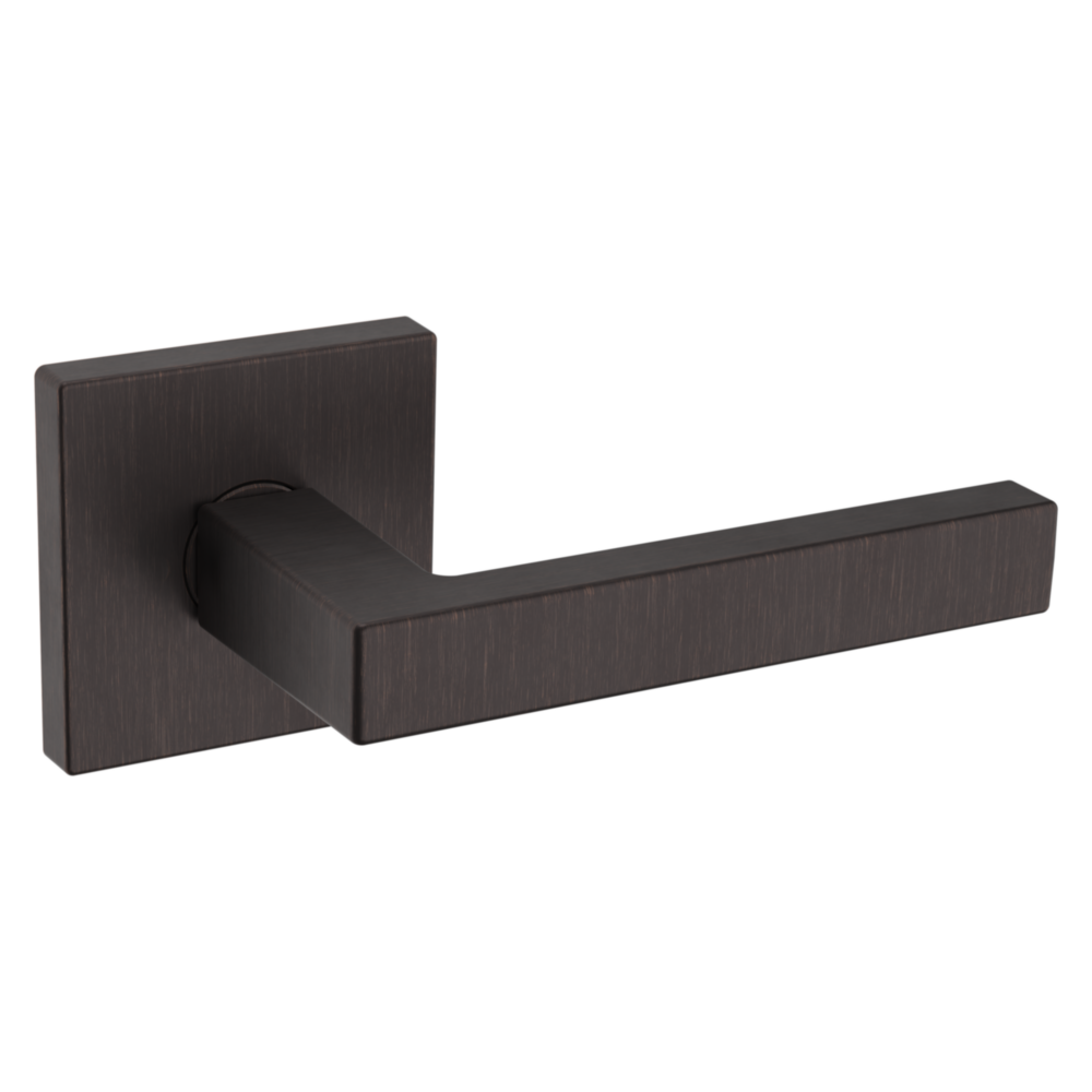 Baldwin L023 Contemporary Straight Lever Set with R017 Rose Venetian Bronze / Passage / Reversible
