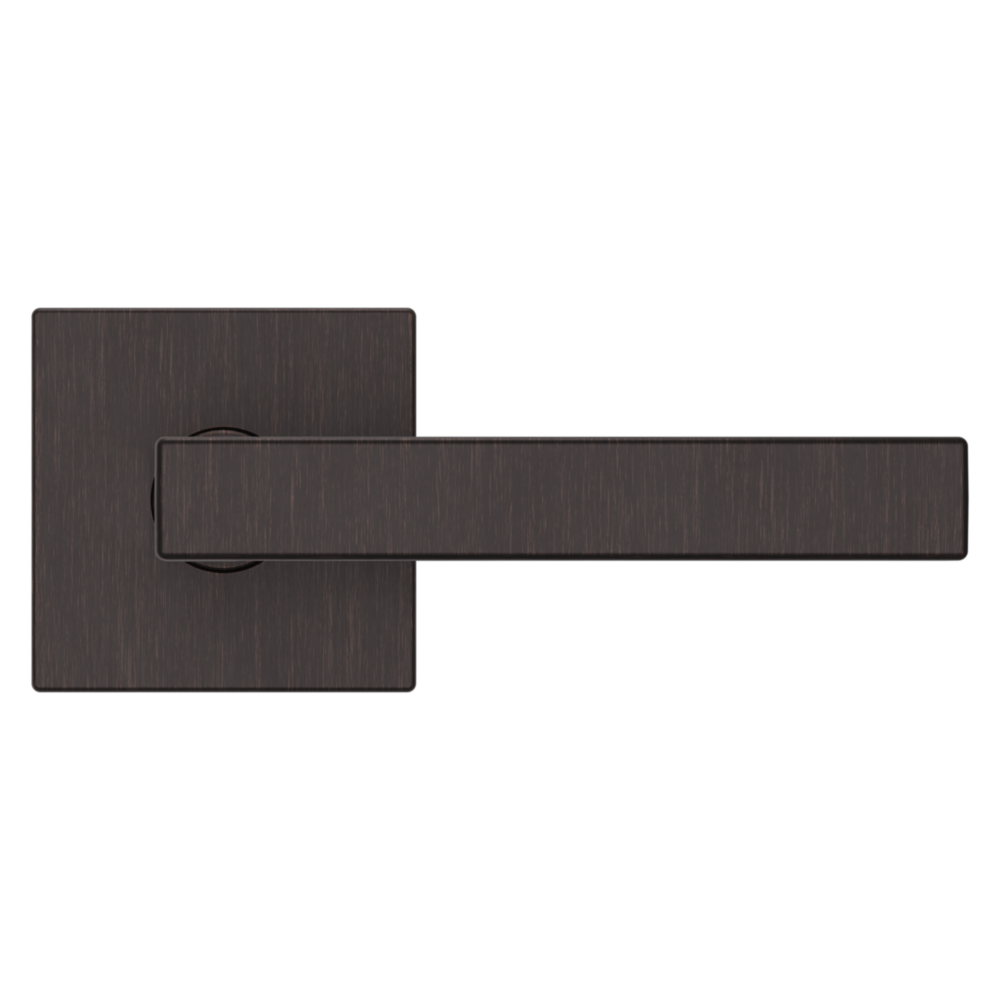 Baldwin L023 Contemporary Straight Lever Set with R017 Rose Venetian Bronze / Passage / Reversible