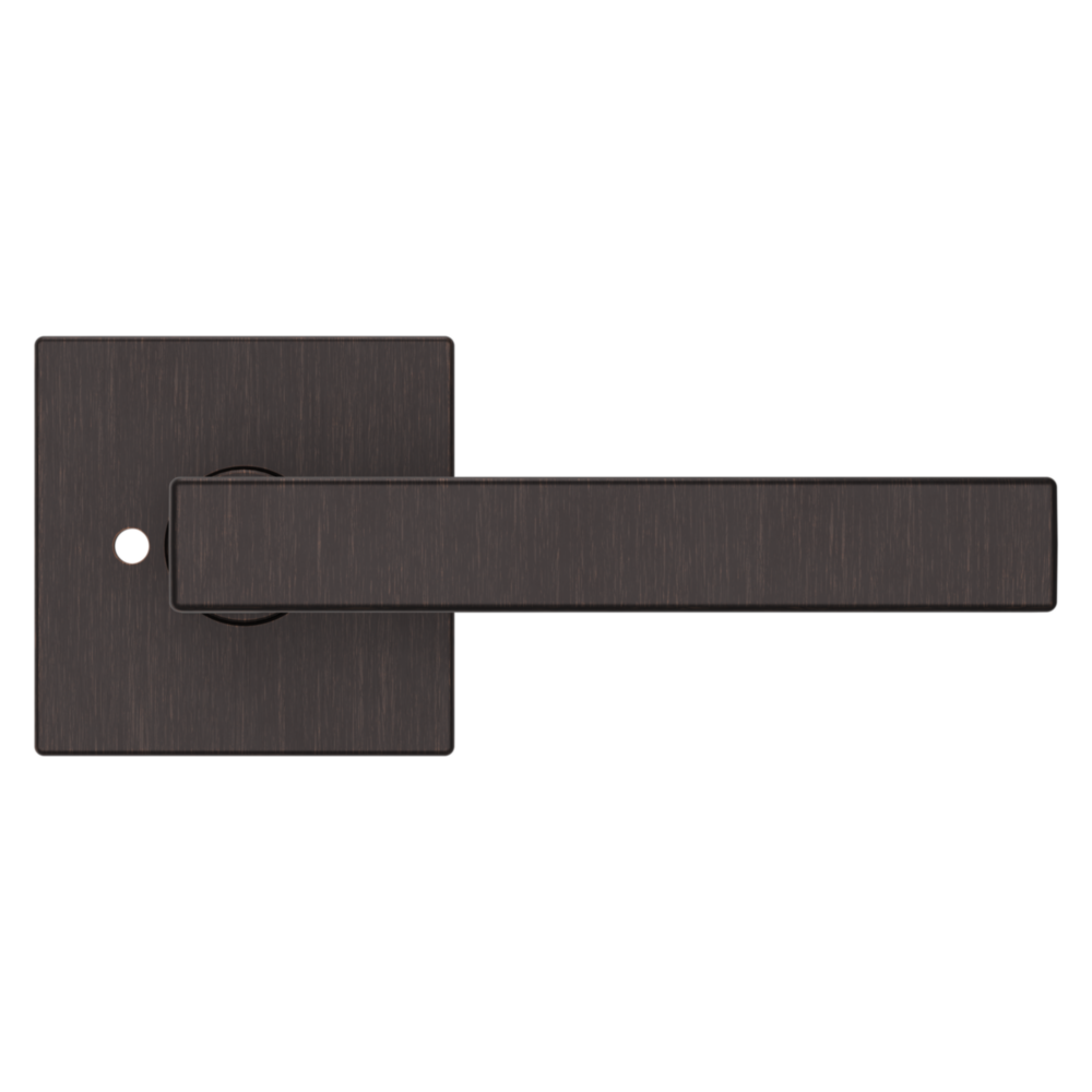 Baldwin L023 Contemporary Straight Lever Set with R017 Rose Venetian Bronze / Privacy / Reversible