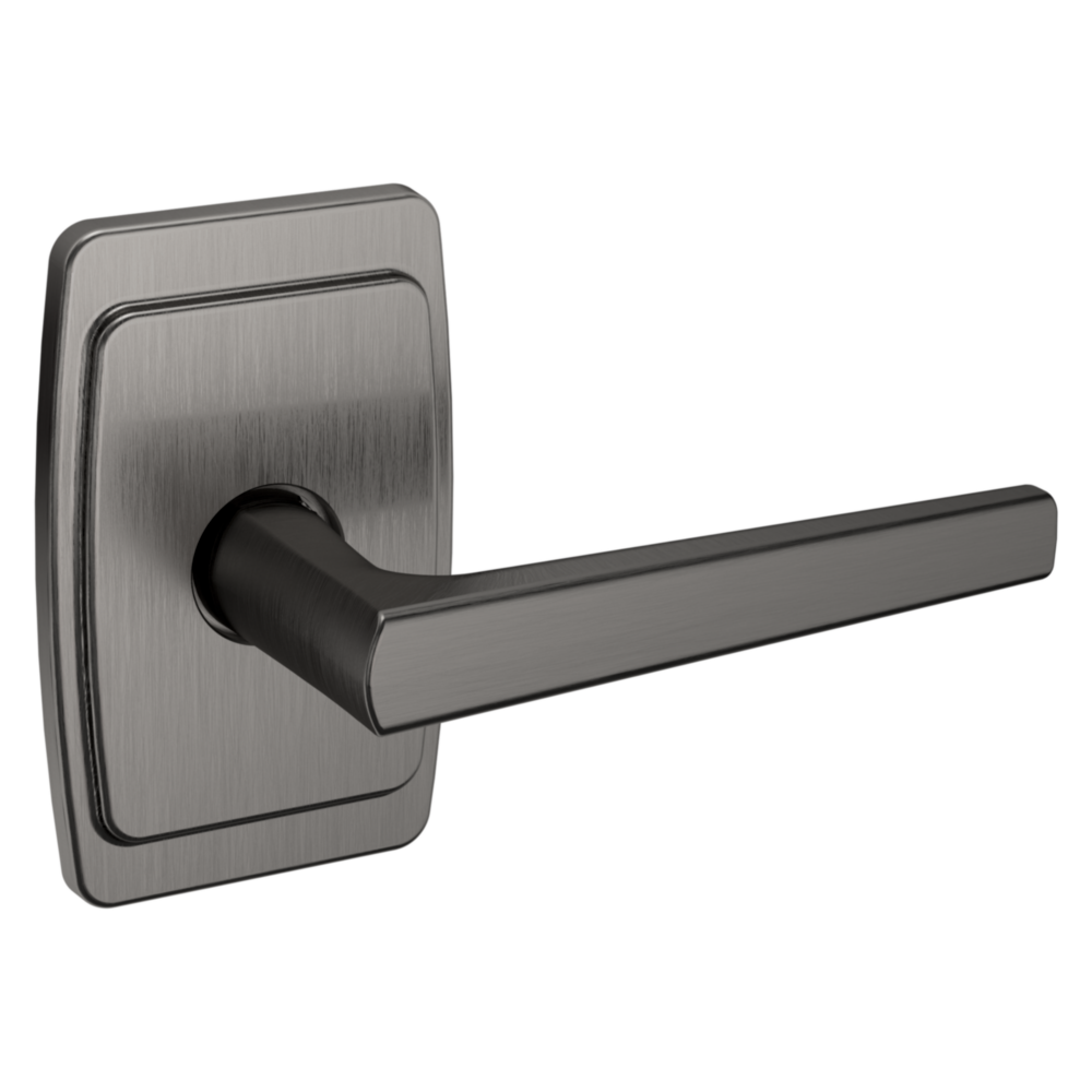 Baldwin L024 Palm Springs Lever Set with R046 Rose Lifetime (PVD) Graphite Nickel / Passage / Reversible