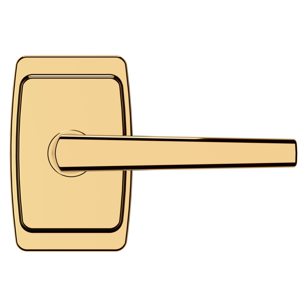 Baldwin L024 Palm Springs Lever Set with R046 Rose Lifetime (PVD) Polished Brass / Passage / Reversible