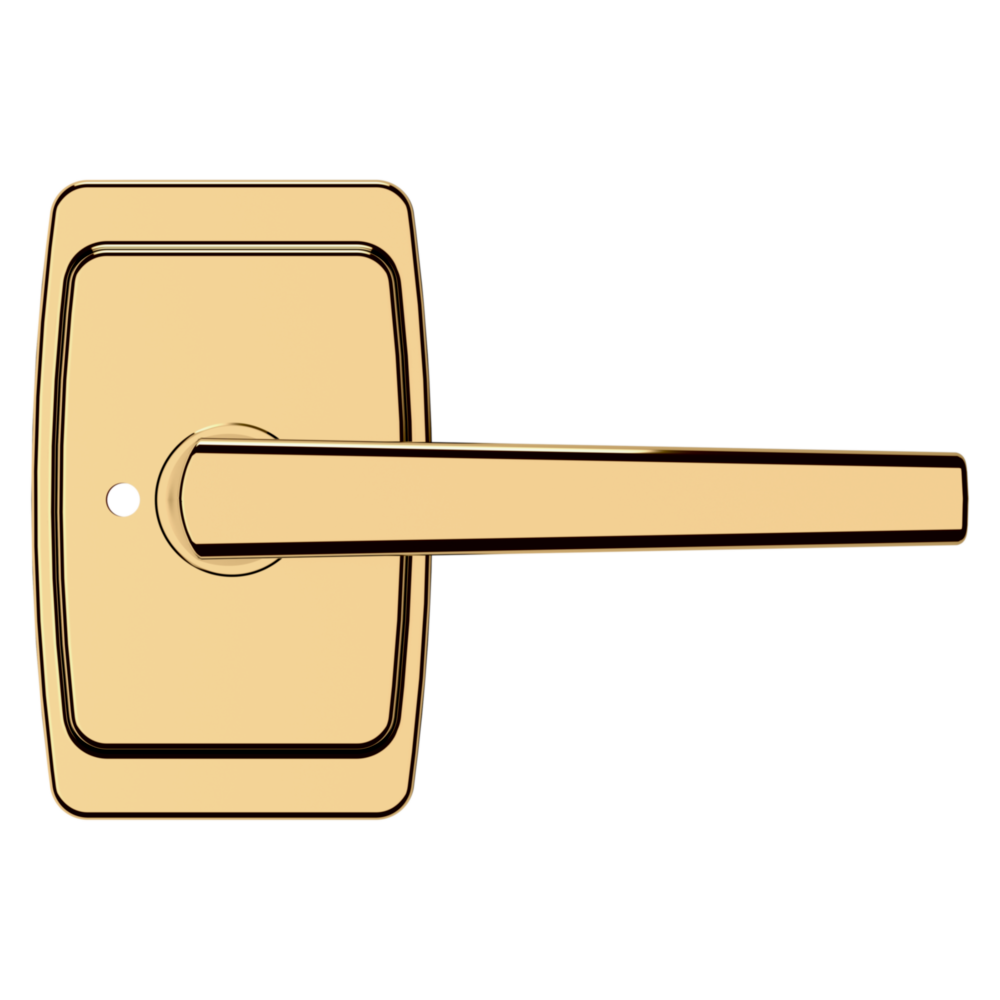 Baldwin L024 Palm Springs Lever Set with R046 Rose Lifetime (PVD) Polished Brass / Privacy / Reversible
