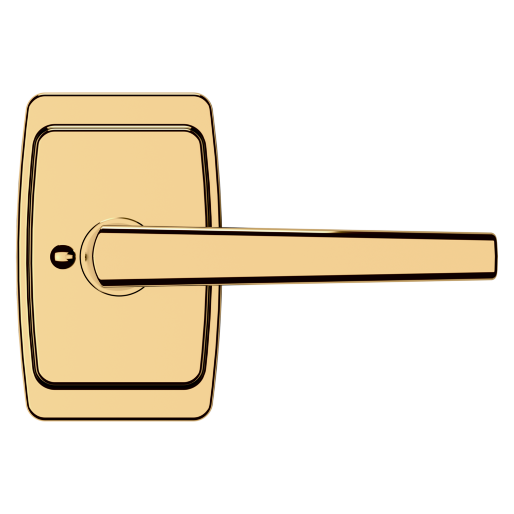 Baldwin L024 Palm Springs Lever Set with R046 Rose Lifetime (PVD) Polished Brass / Privacy / Reversible