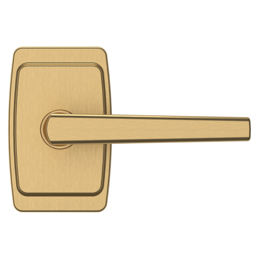 Baldwin L024 Palm Springs Lever Set with R046 Rose Vintage Brass / Passage / Reversible