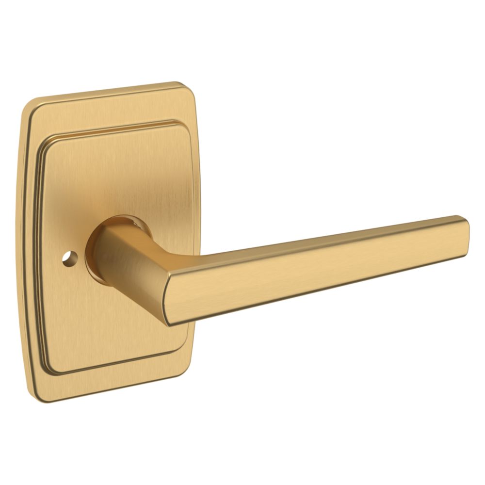 Baldwin L024 Palm Springs Lever Set with R046 Rose Vintage Brass / Privacy / Reversible