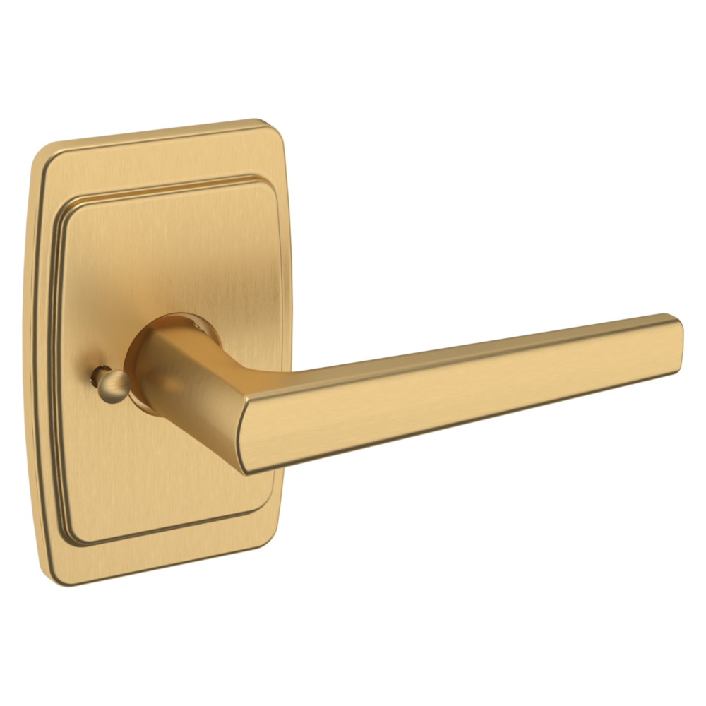 Baldwin L024 Palm Springs Lever Set with R046 Rose Vintage Brass / Privacy / Reversible