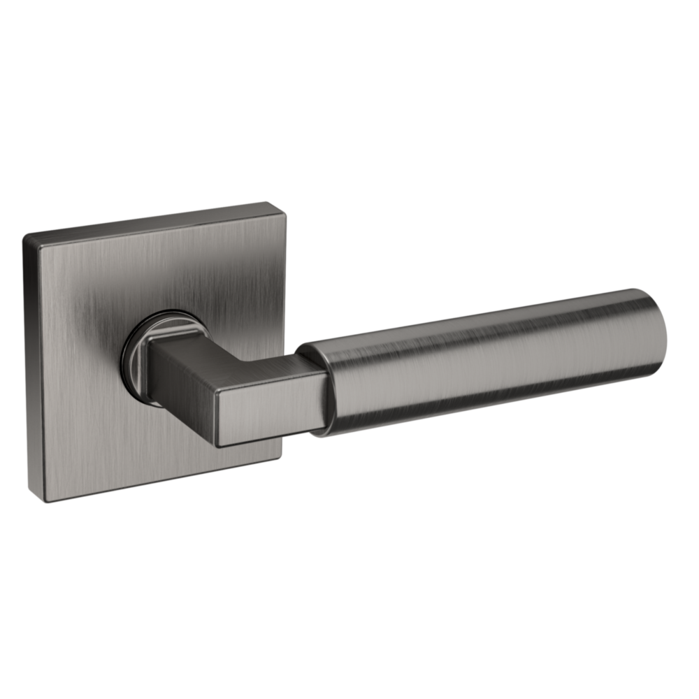 Baldwin L029 Gramercy Lever Set with R017 Rose   Lifetime (PVD) Graphite Nickel / Passage / Reversible