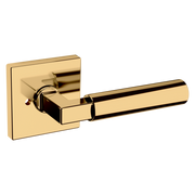 Baldwin L029 Gramercy Lever Set with R017 Rose Lifetime (PVD) Polished Brass / Privacy / Reversible