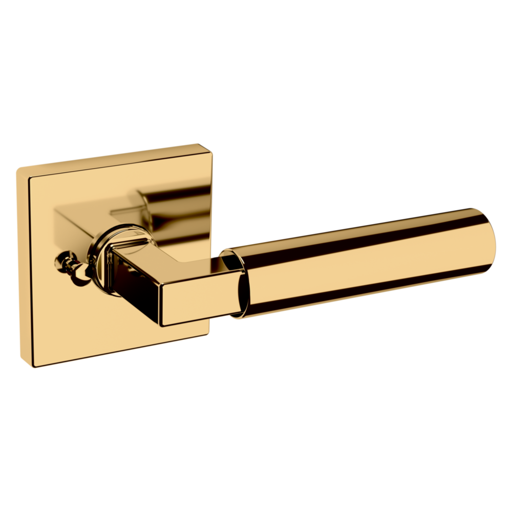 Baldwin L029 Gramercy Lever Set with R017 Rose Lifetime (PVD) Polished Brass / Privacy / Reversible