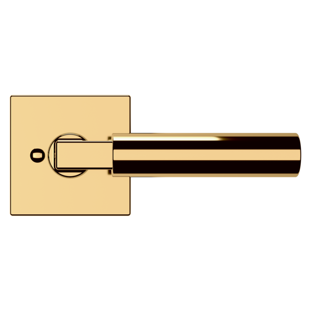 Baldwin L029 Gramercy Lever Set with R017 Rose Lifetime (PVD) Polished Brass / Privacy / Reversible