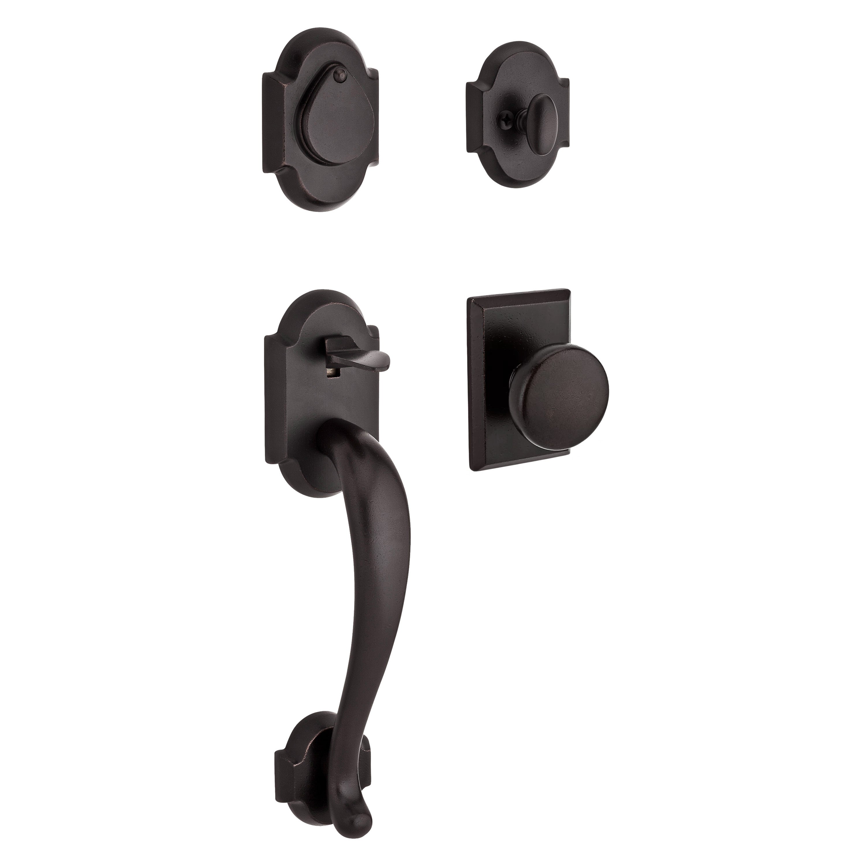 Baldwin Reserve Adirondack Single Cylinder Handleset With Rustic Knob