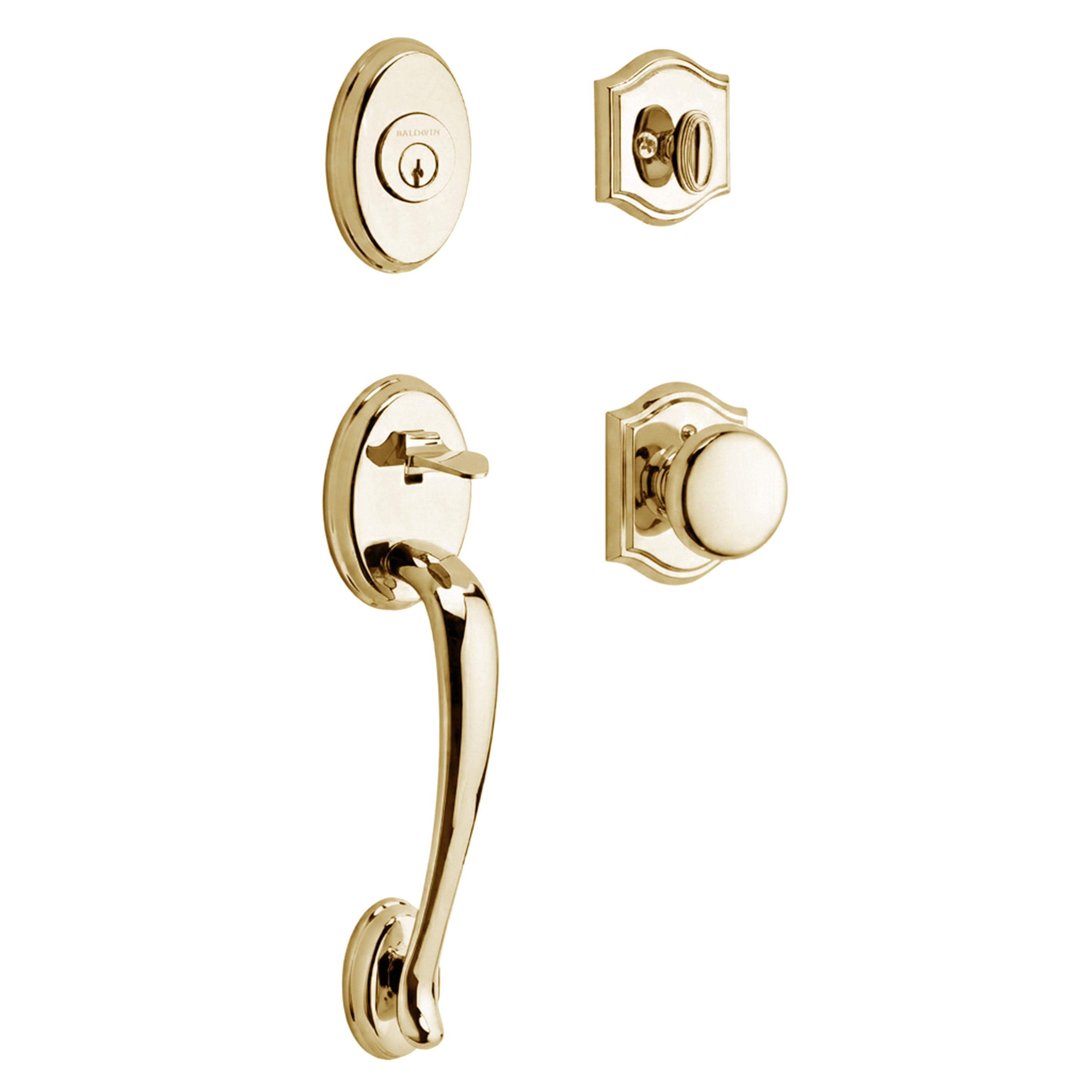 Baldwin Reserve Columbus Single Cylinder Handleset With Round Knob