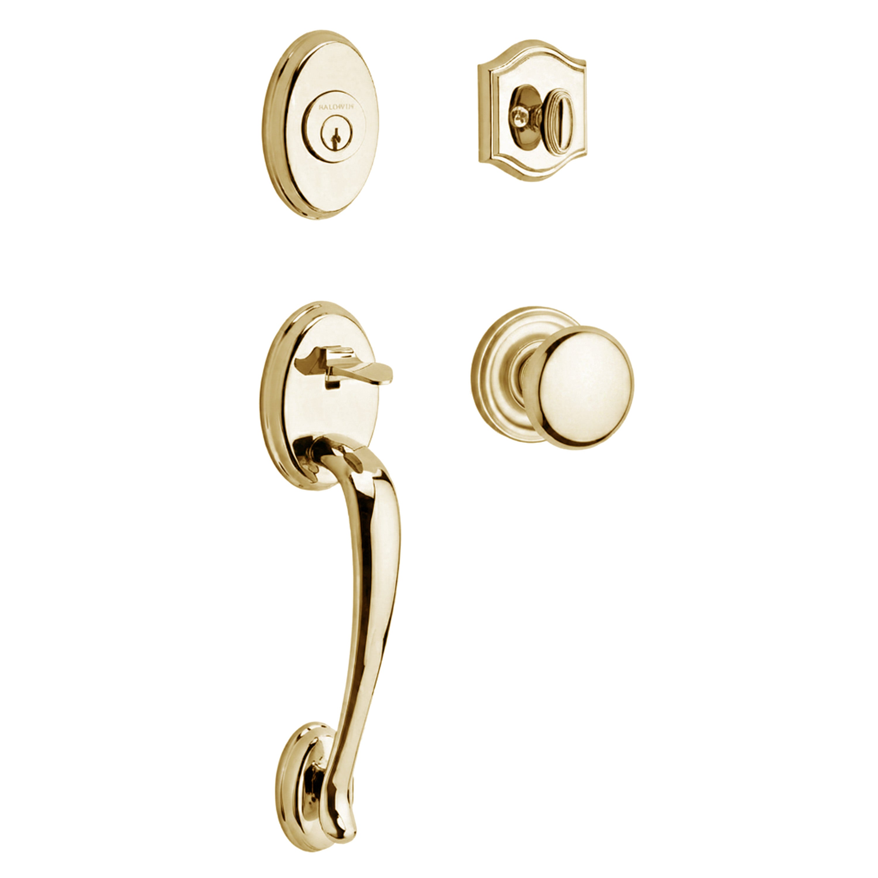 Baldwin Reserve Columbus Single Cylinder Handleset With Round Knob