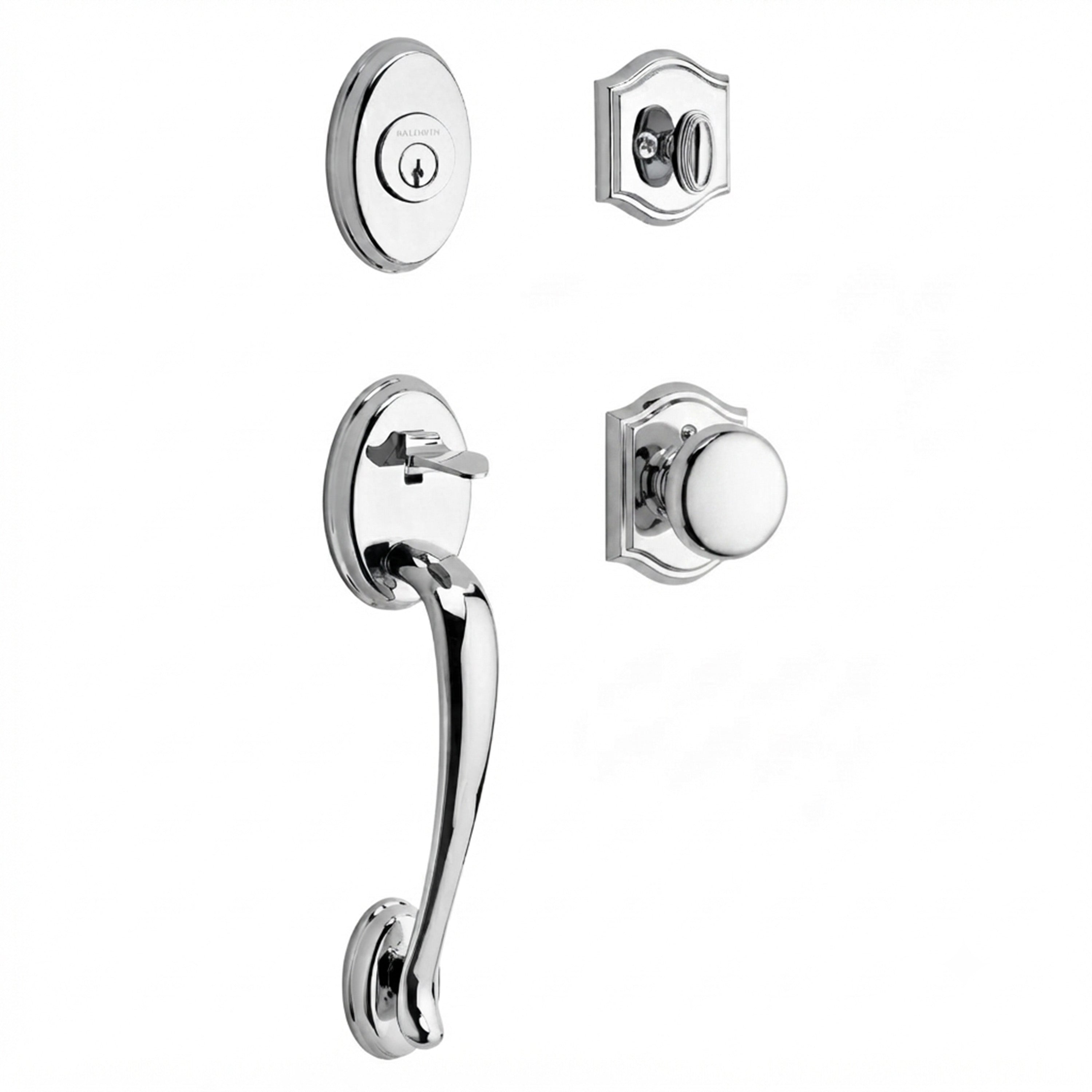 Baldwin Reserve Columbus Single Cylinder Handleset With Round Knob