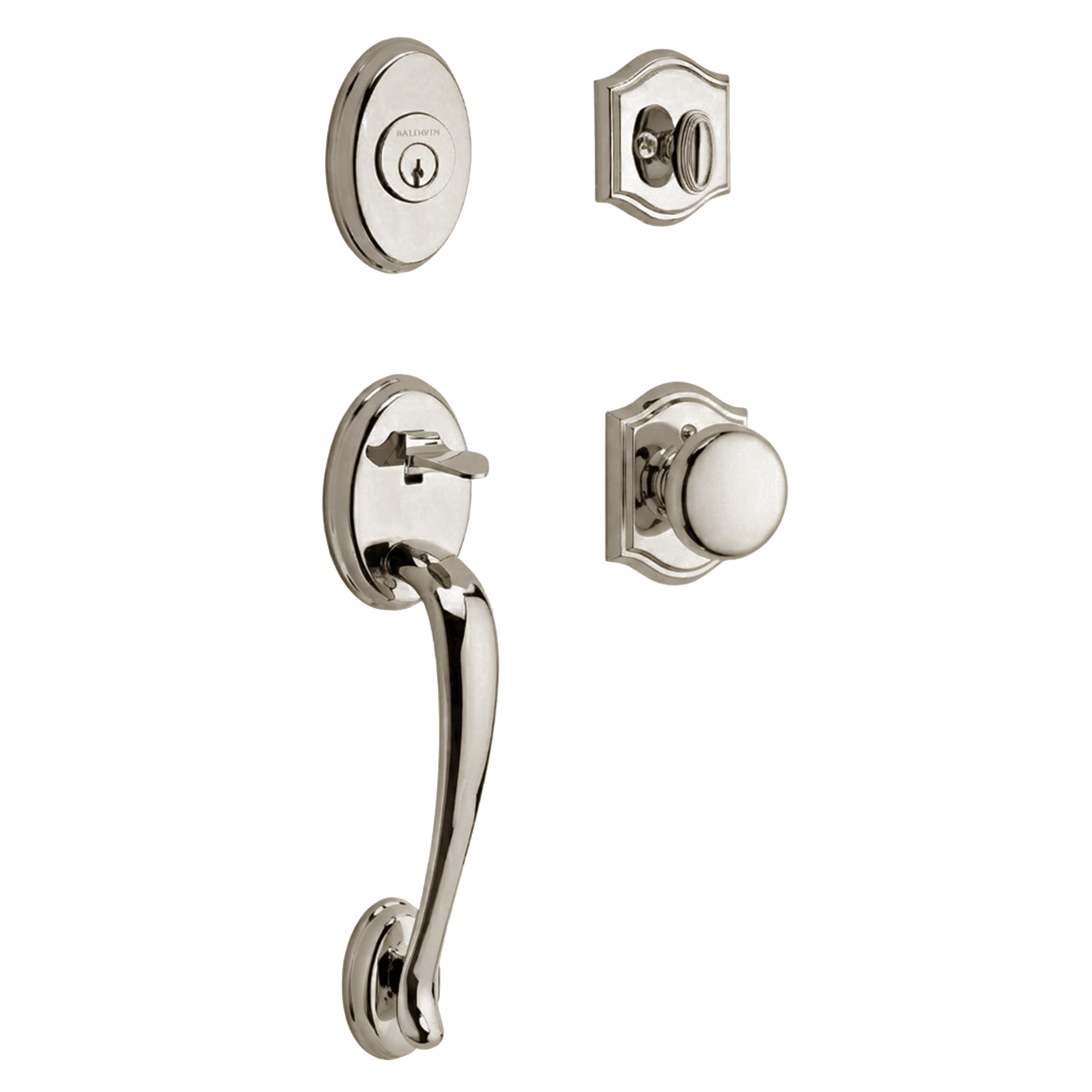 Baldwin Reserve Columbus Single Cylinder Handleset With Round Knob