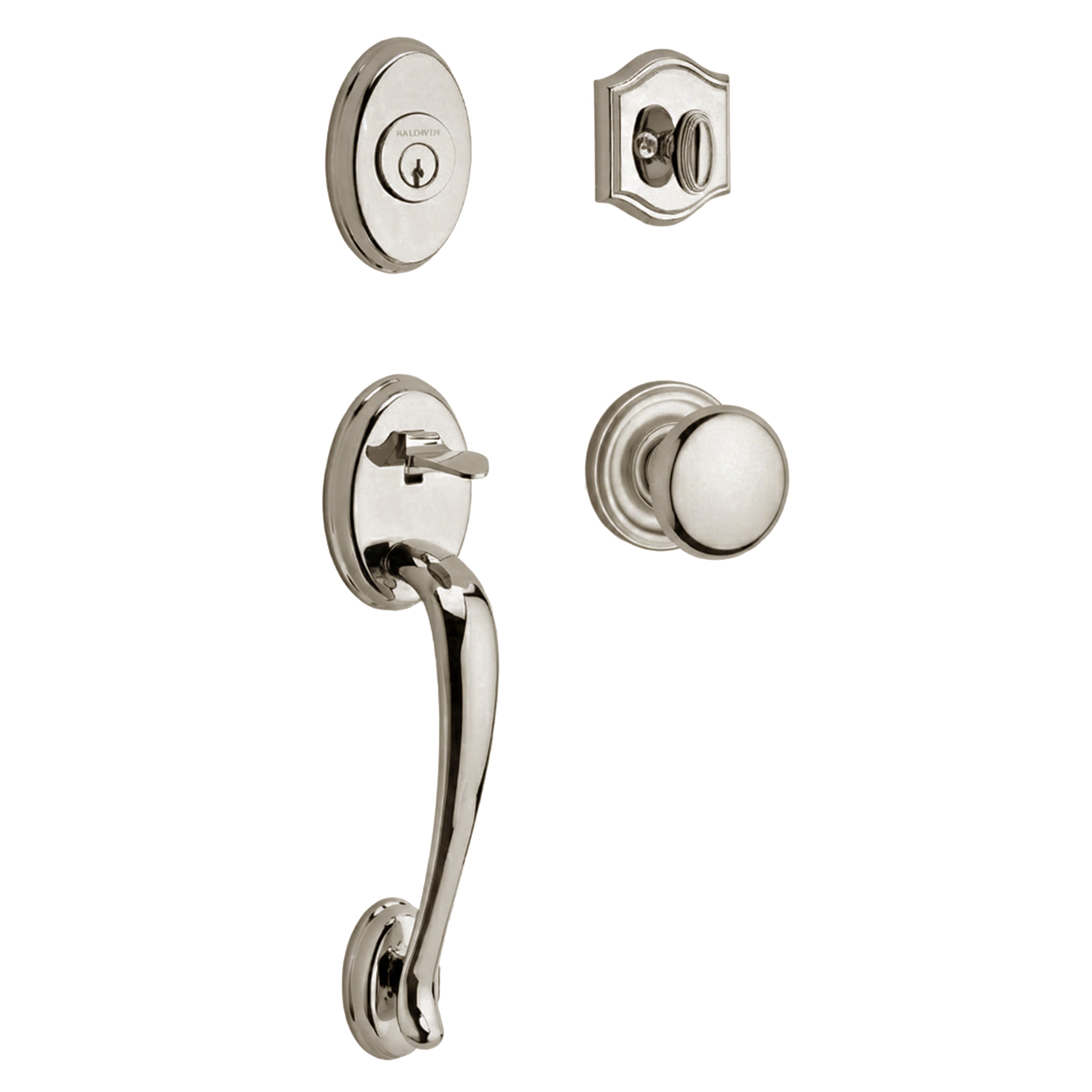 Baldwin Reserve Columbus Single Cylinder Handleset With Round Knob