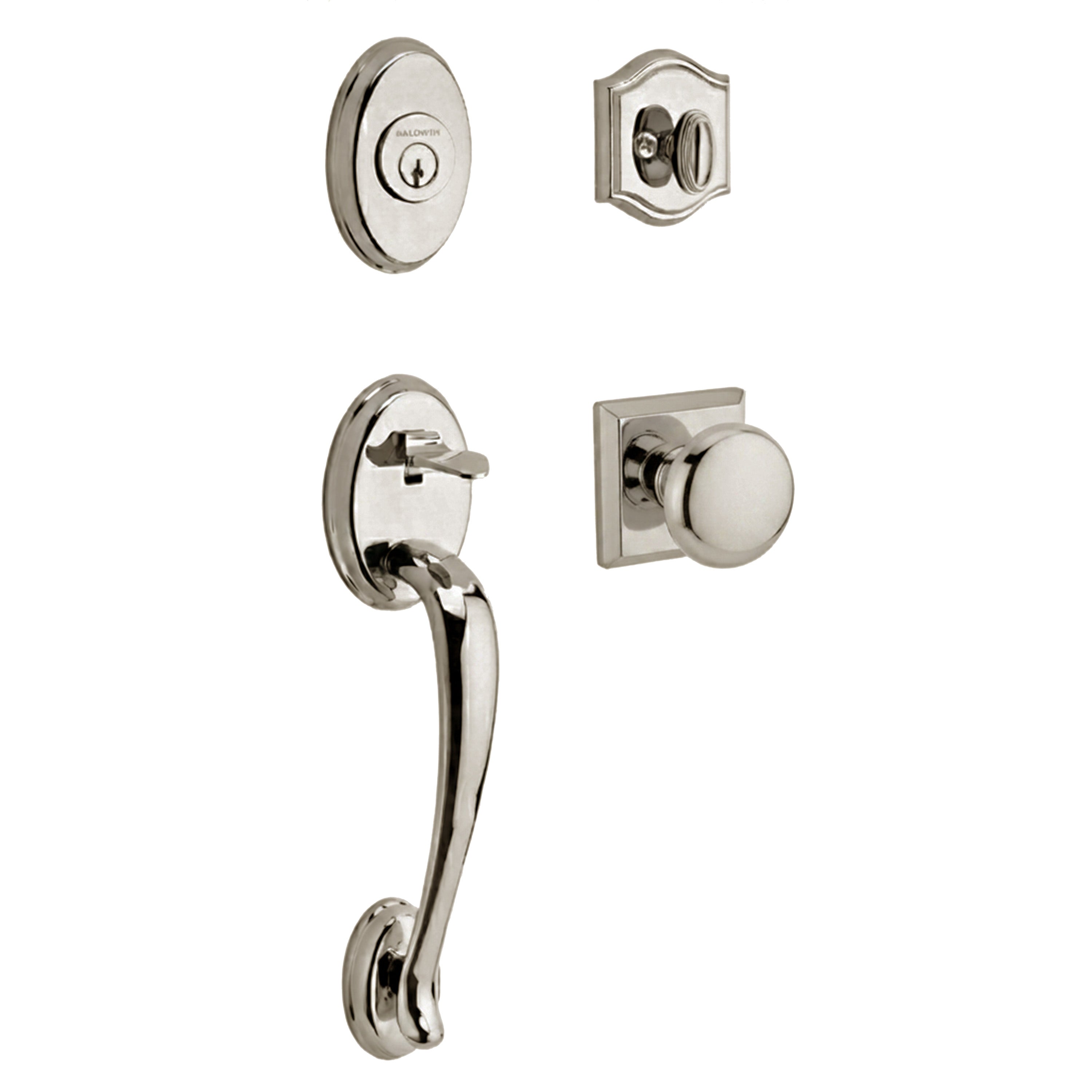 Baldwin Reserve Columbus Single Cylinder Handleset With Round Knob