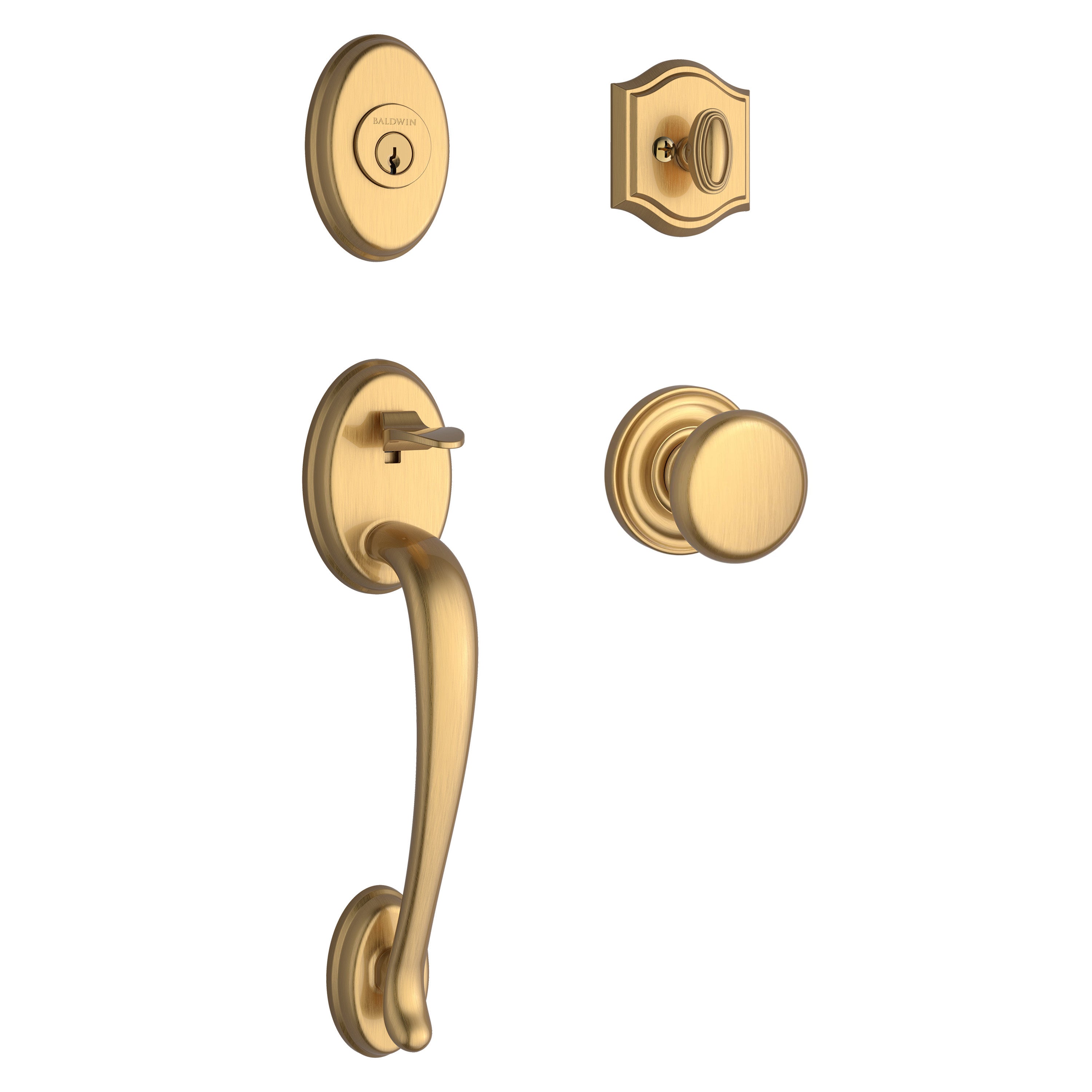 Baldwin Reserve Columbus Single Cylinder Handleset With Round Knob
