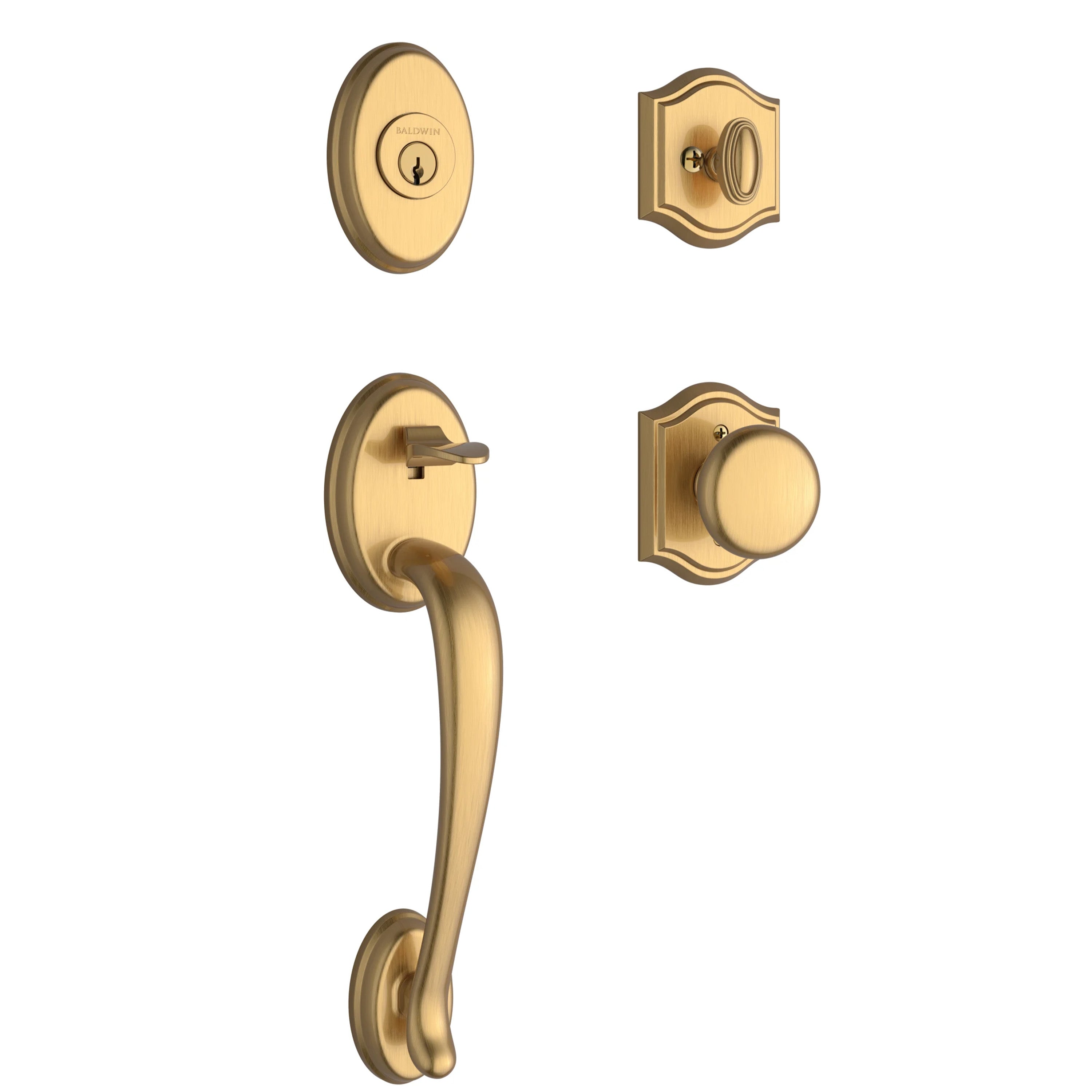 Baldwin Reserve Columbus Single Cylinder Handleset With Traditional Knob