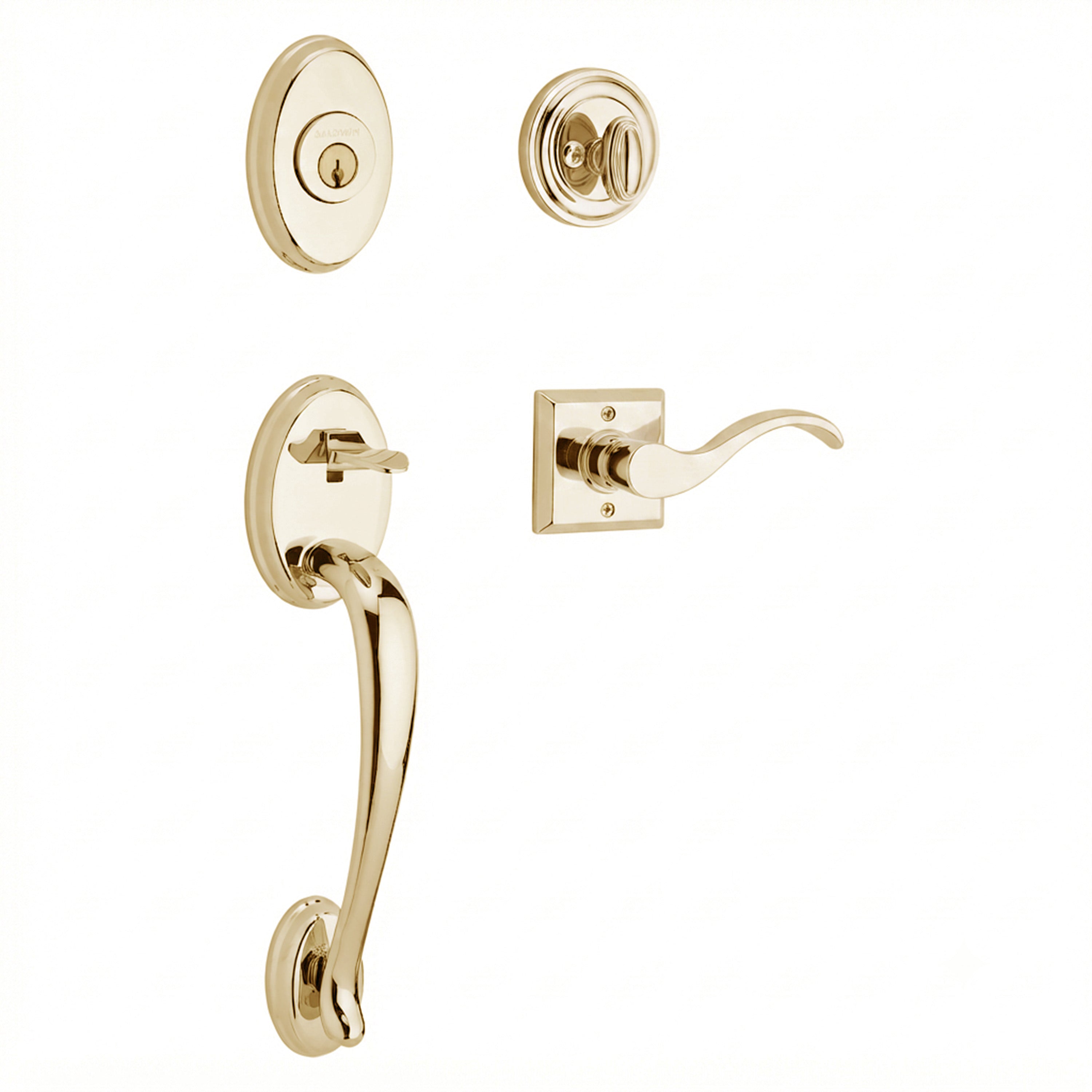 Baldwin Reserve Columbus Single Cylinder Handleset With Curve Lever