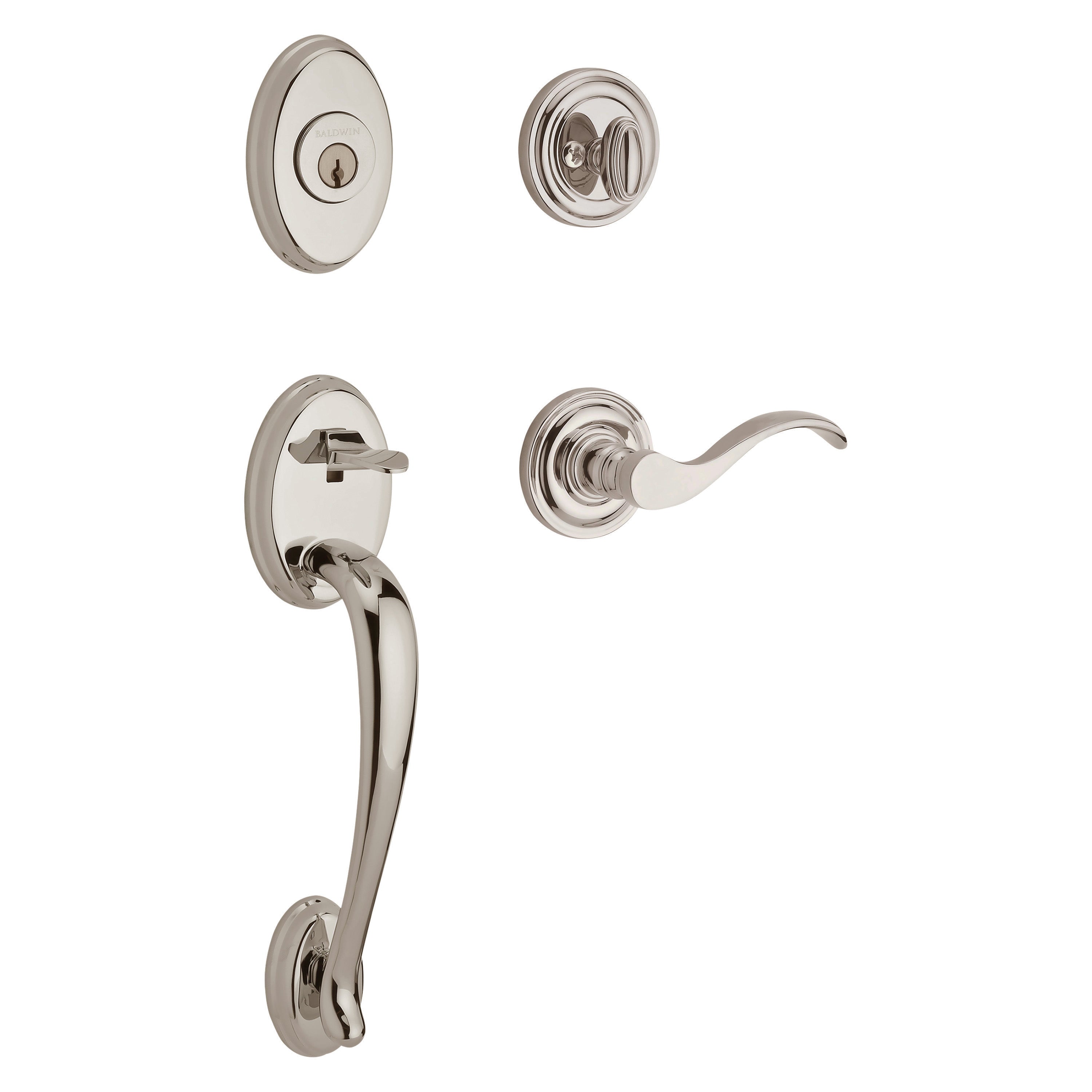 Baldwin Reserve Columbus Single Cylinder Handleset With Curve Lever