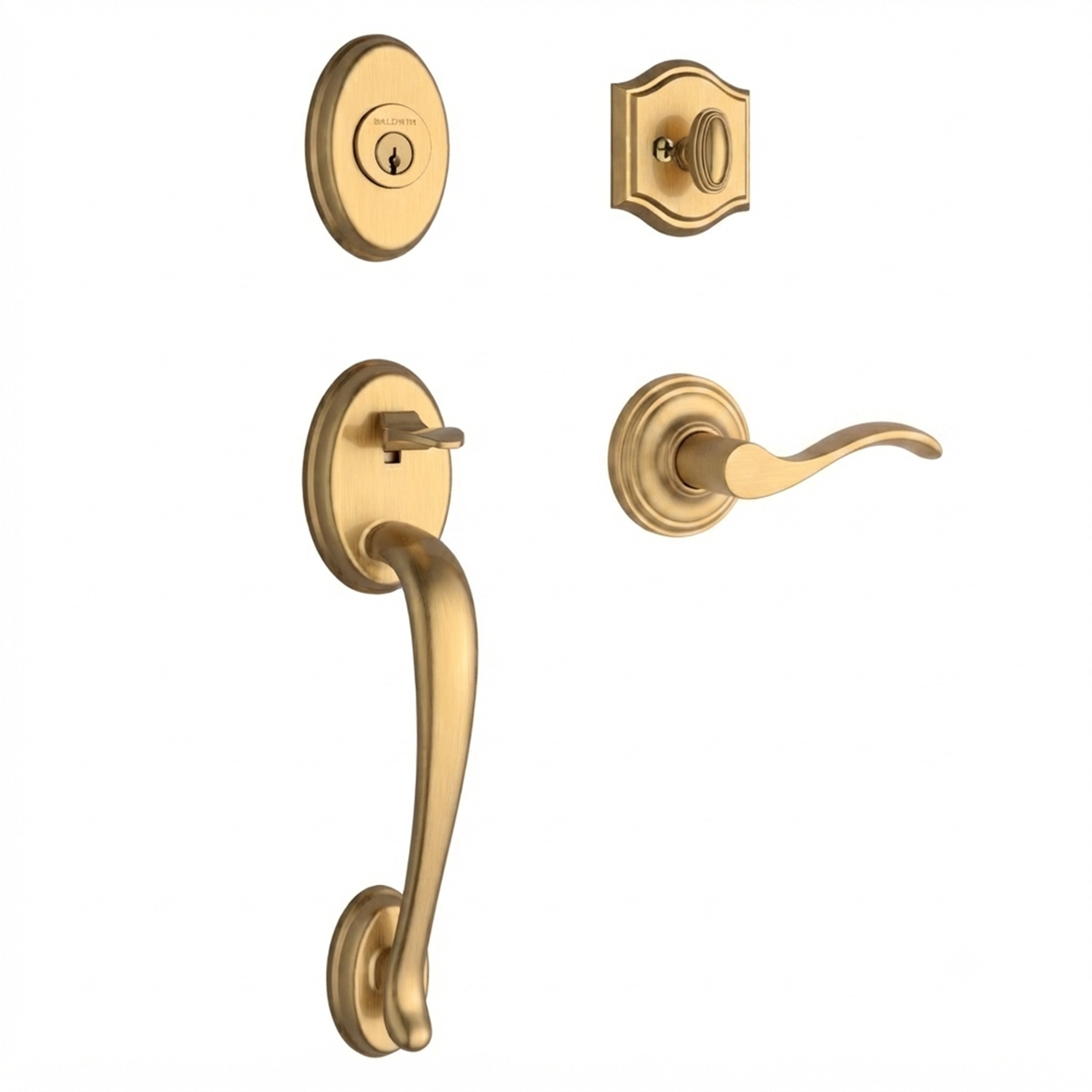 Baldwin Reserve Columbus Single Cylinder Handleset With Curve Lever