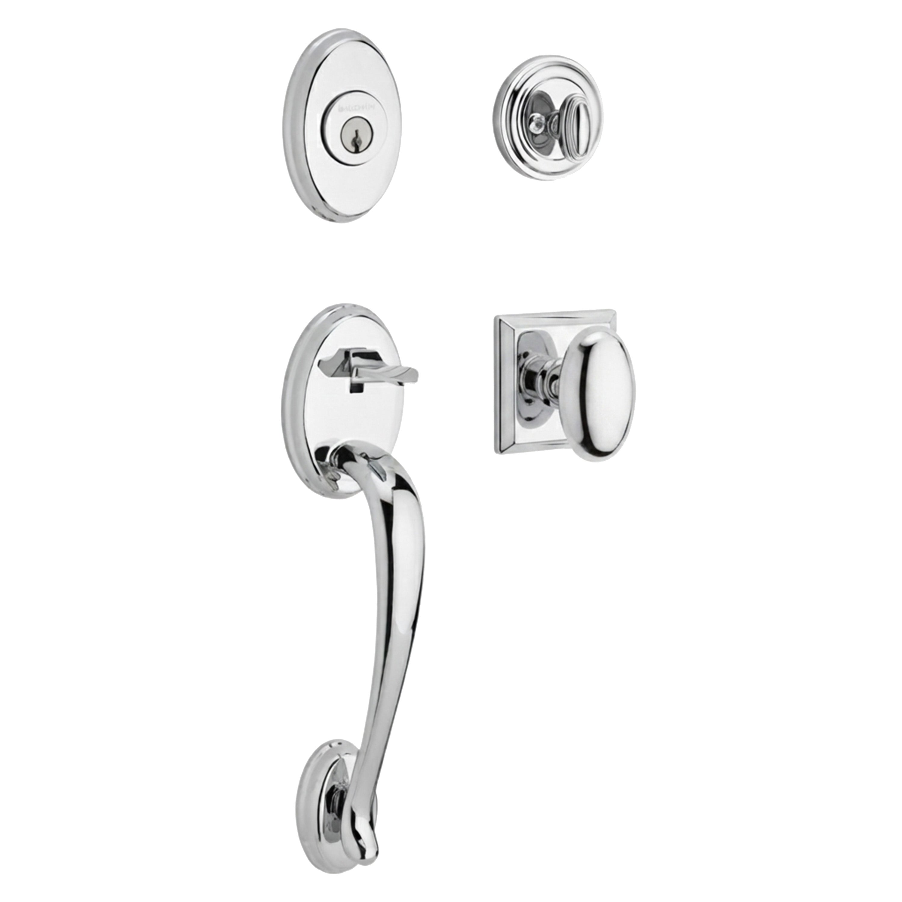 Baldwin Reserve Columbus Single Cylinder Handleset With Ellipse Knob
