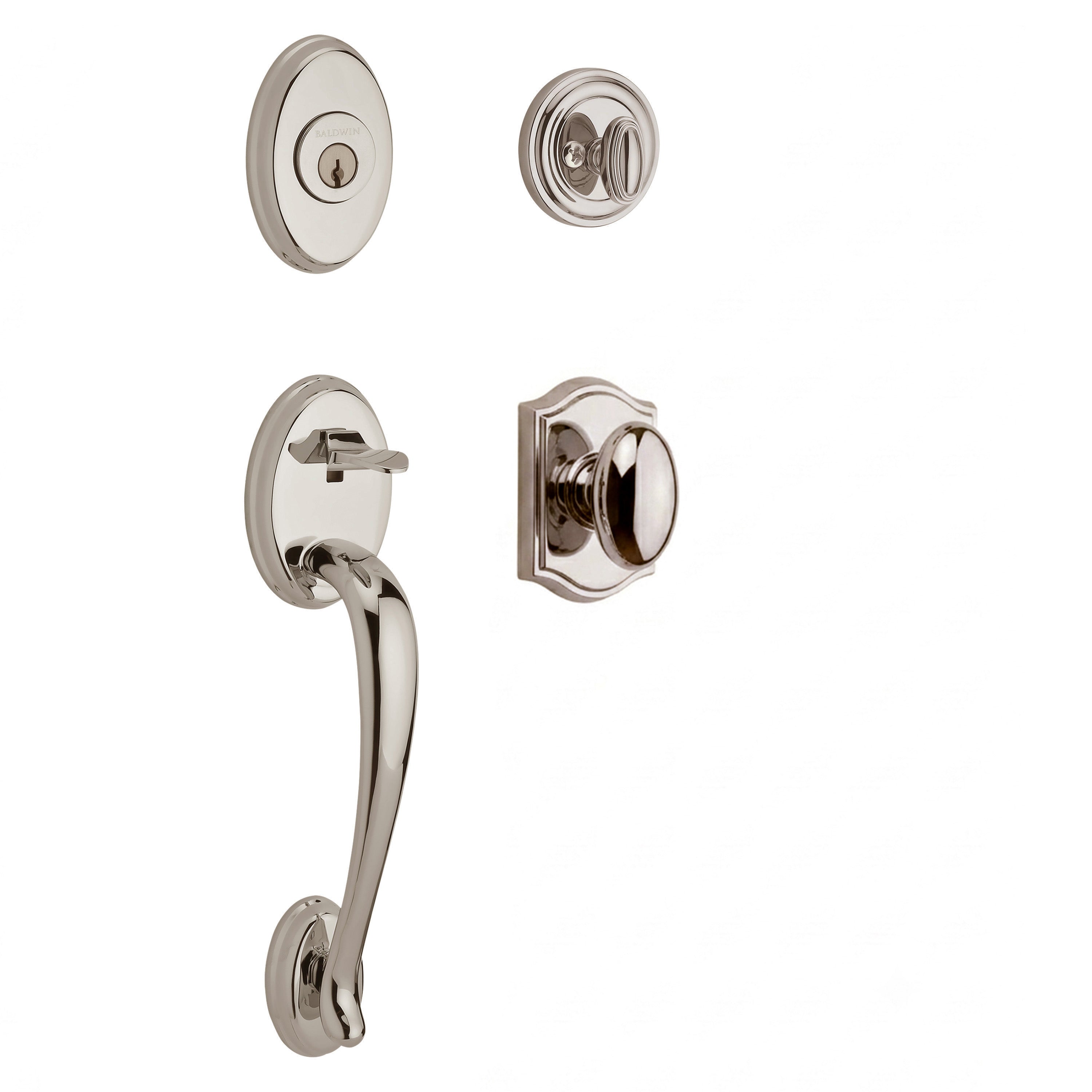 Baldwin Reserve Columbus Single Cylinder Handleset With Ellipse Knob