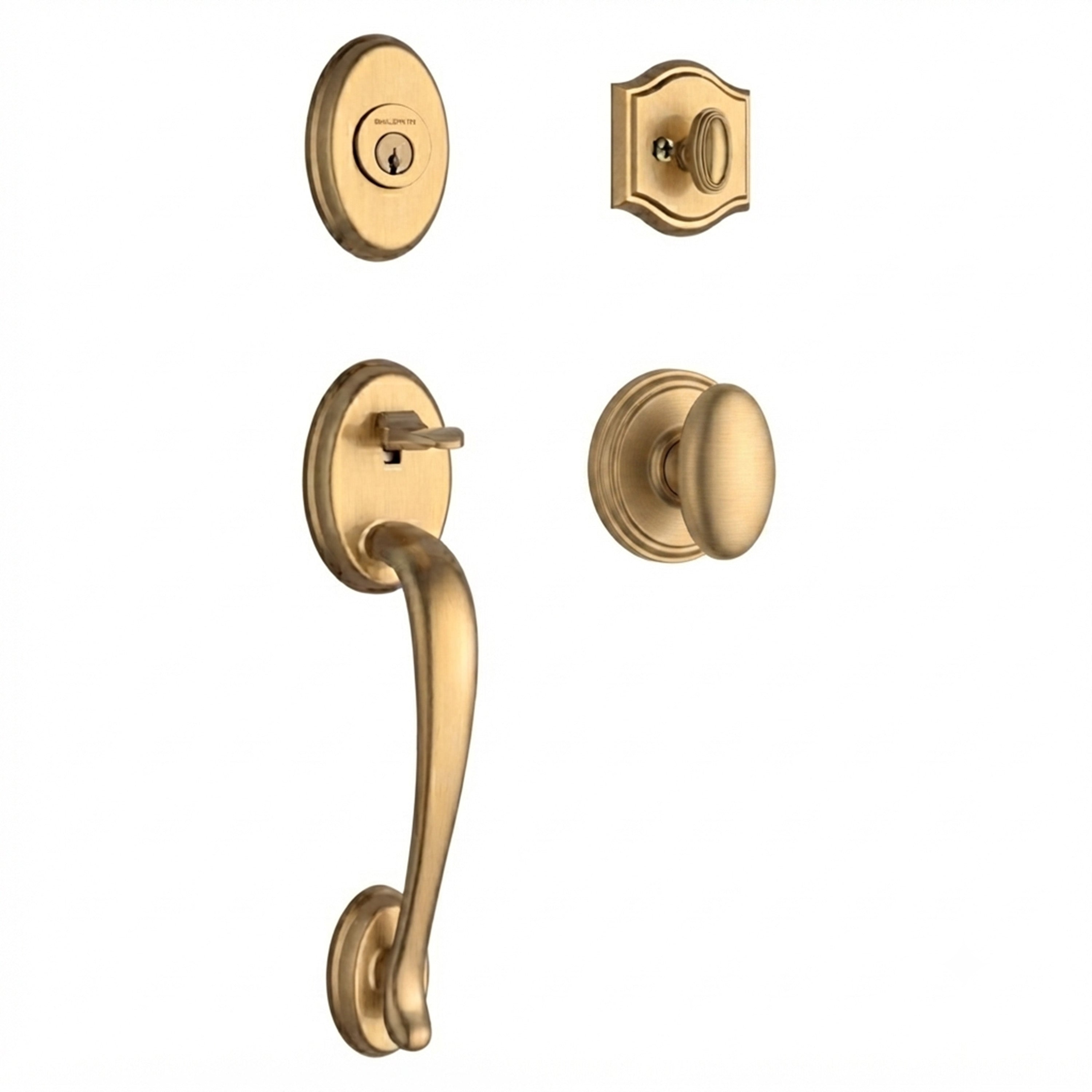 Baldwin Reserve Columbus Single Cylinder Handleset With Ellipse Knob