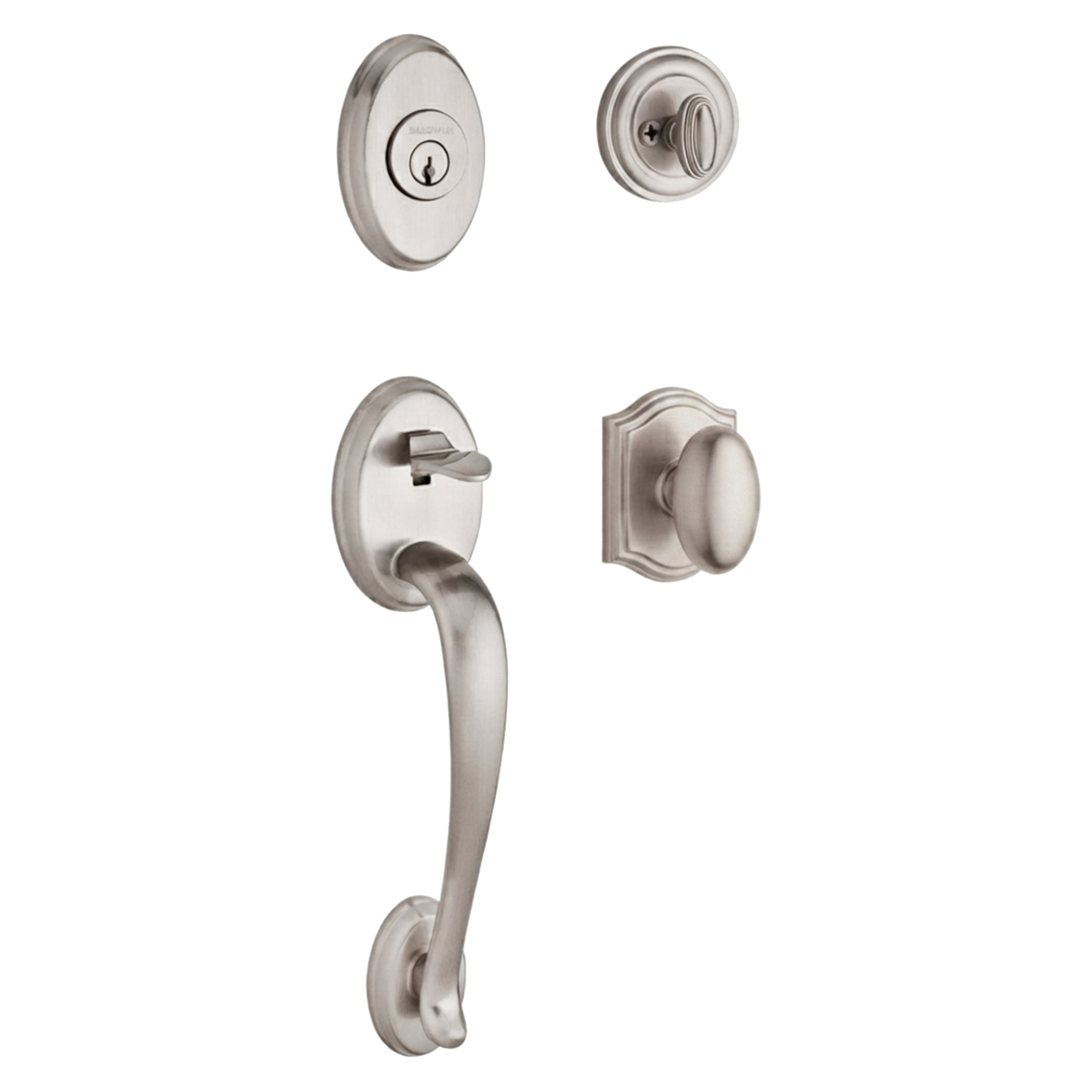 Baldwin Reserve Columbus Single Cylinder Handleset With Ellipse Knob