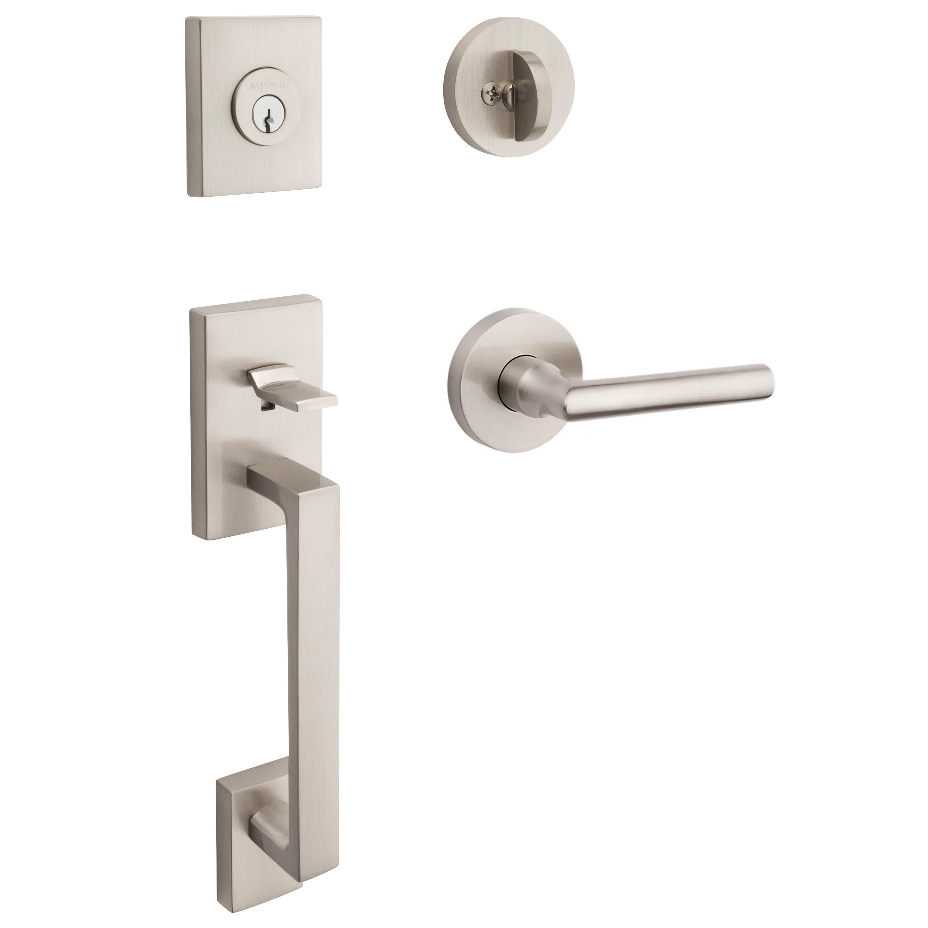 Baldwin Reserve La Jolla Single Cylinder Handleset With Square Lever