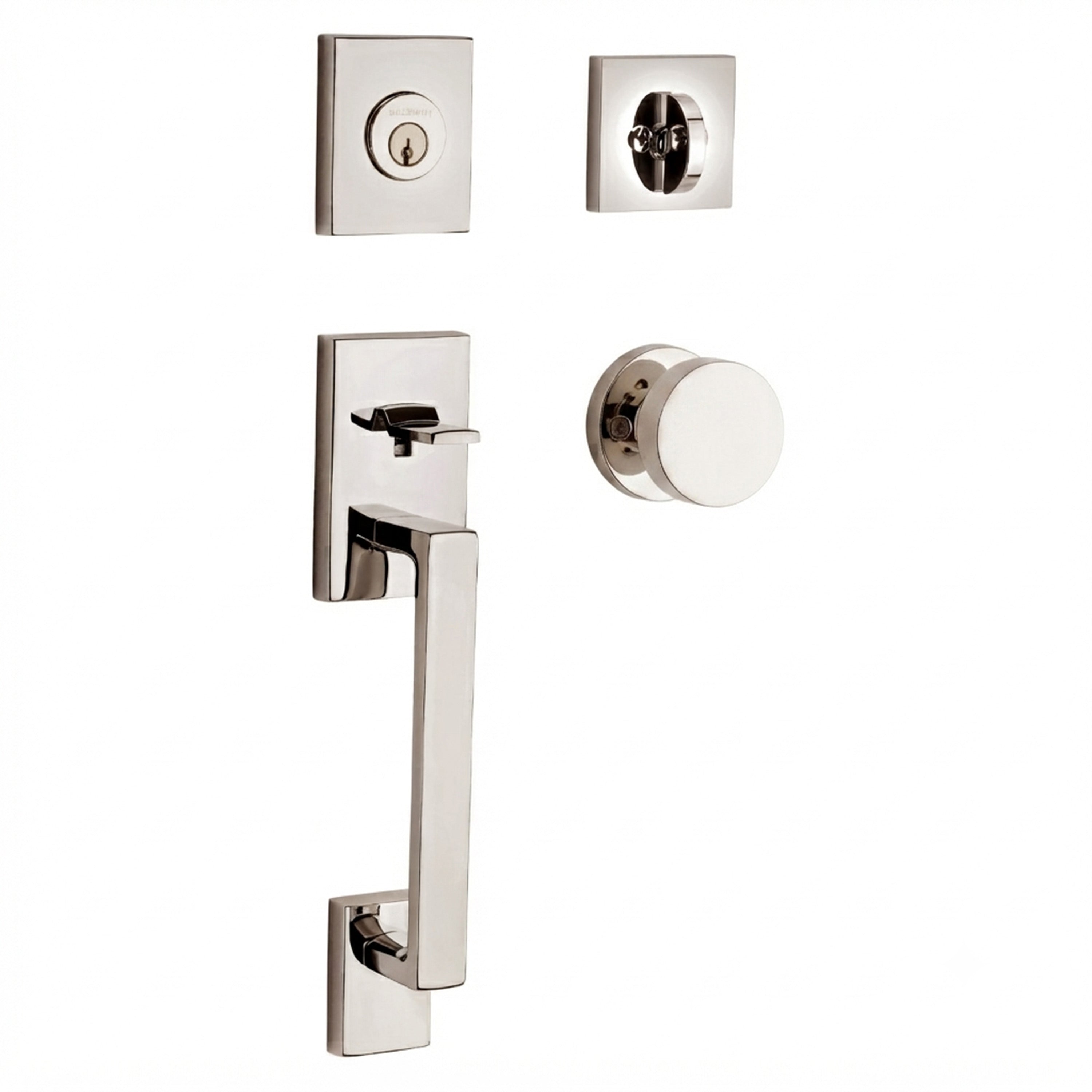 Baldwin Reserve La Jolla Single Cylinder Handleset With Contemporary Knob