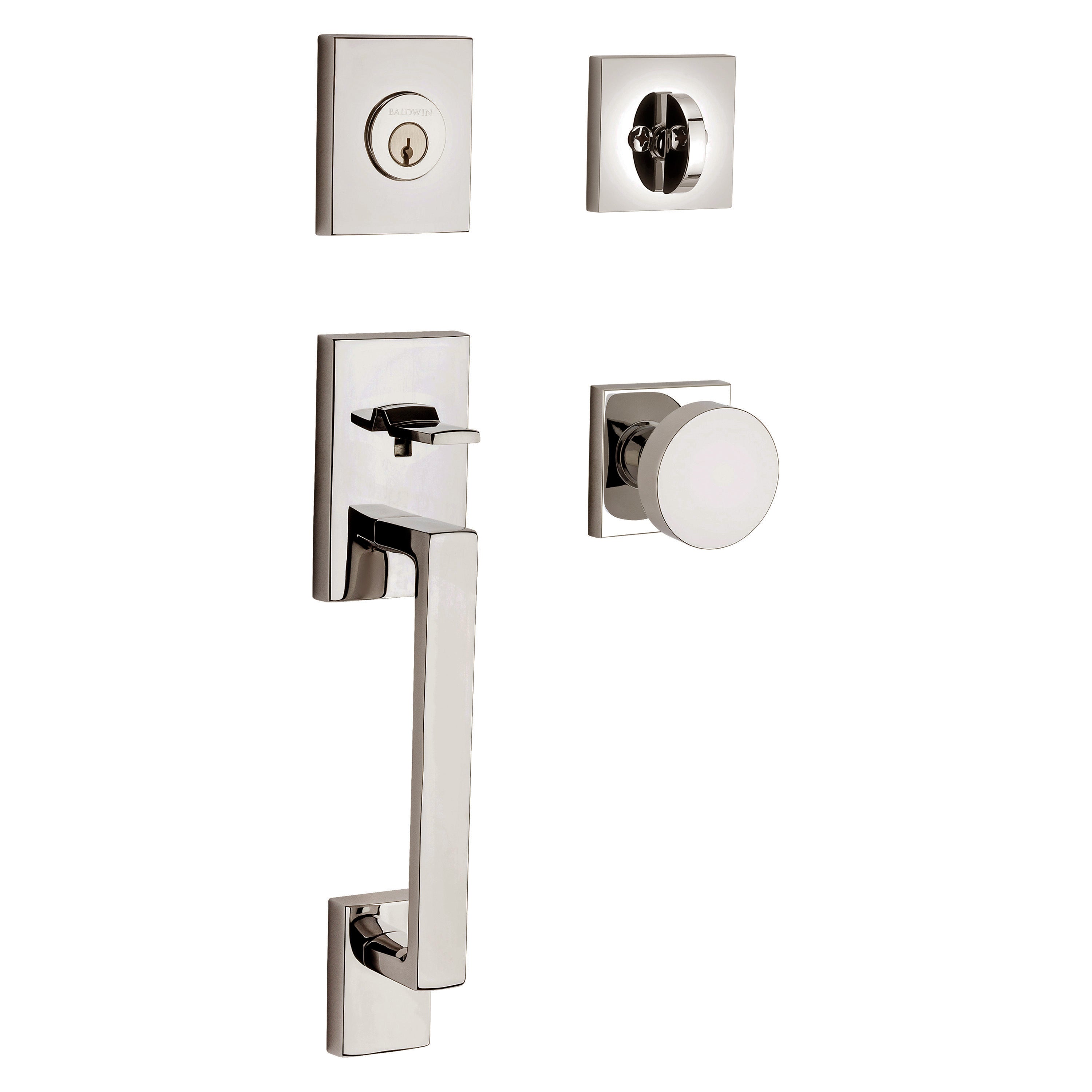 Baldwin Reserve La Jolla Single Cylinder Handleset With Contemporary Knob