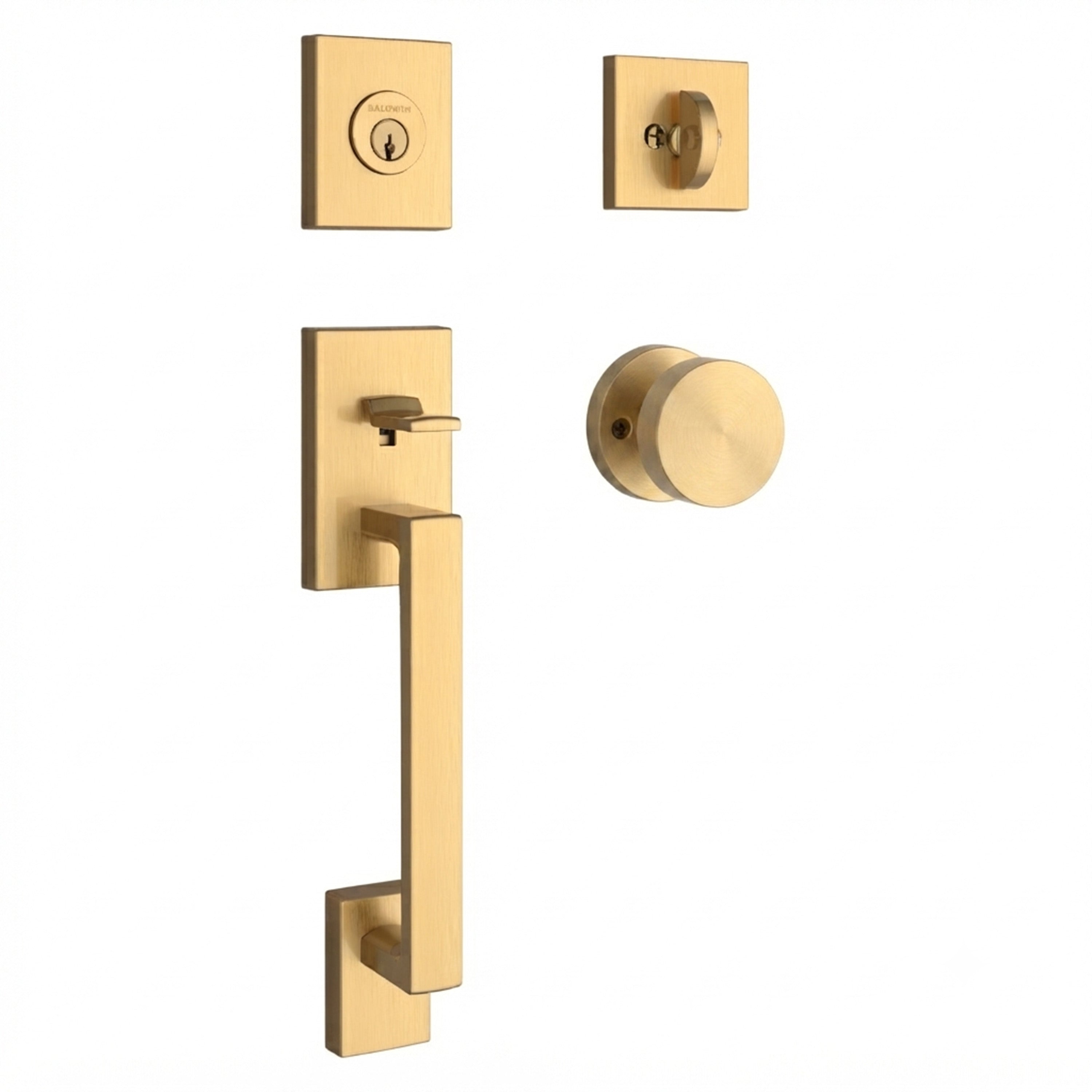Baldwin Reserve La Jolla Single Cylinder Handleset With Contemporary Knob