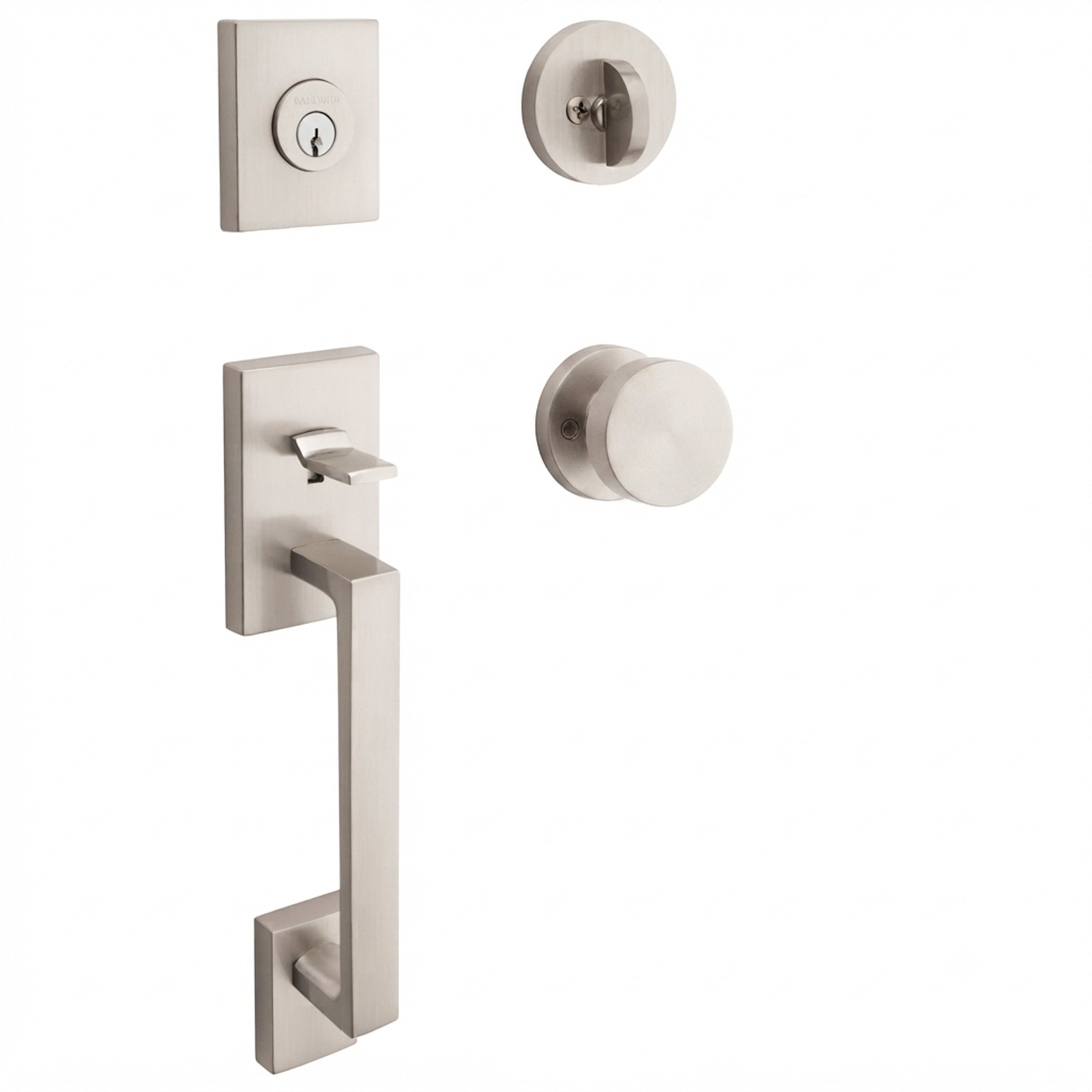Baldwin Reserve La Jolla Single Cylinder Handleset With Contemporary Knob