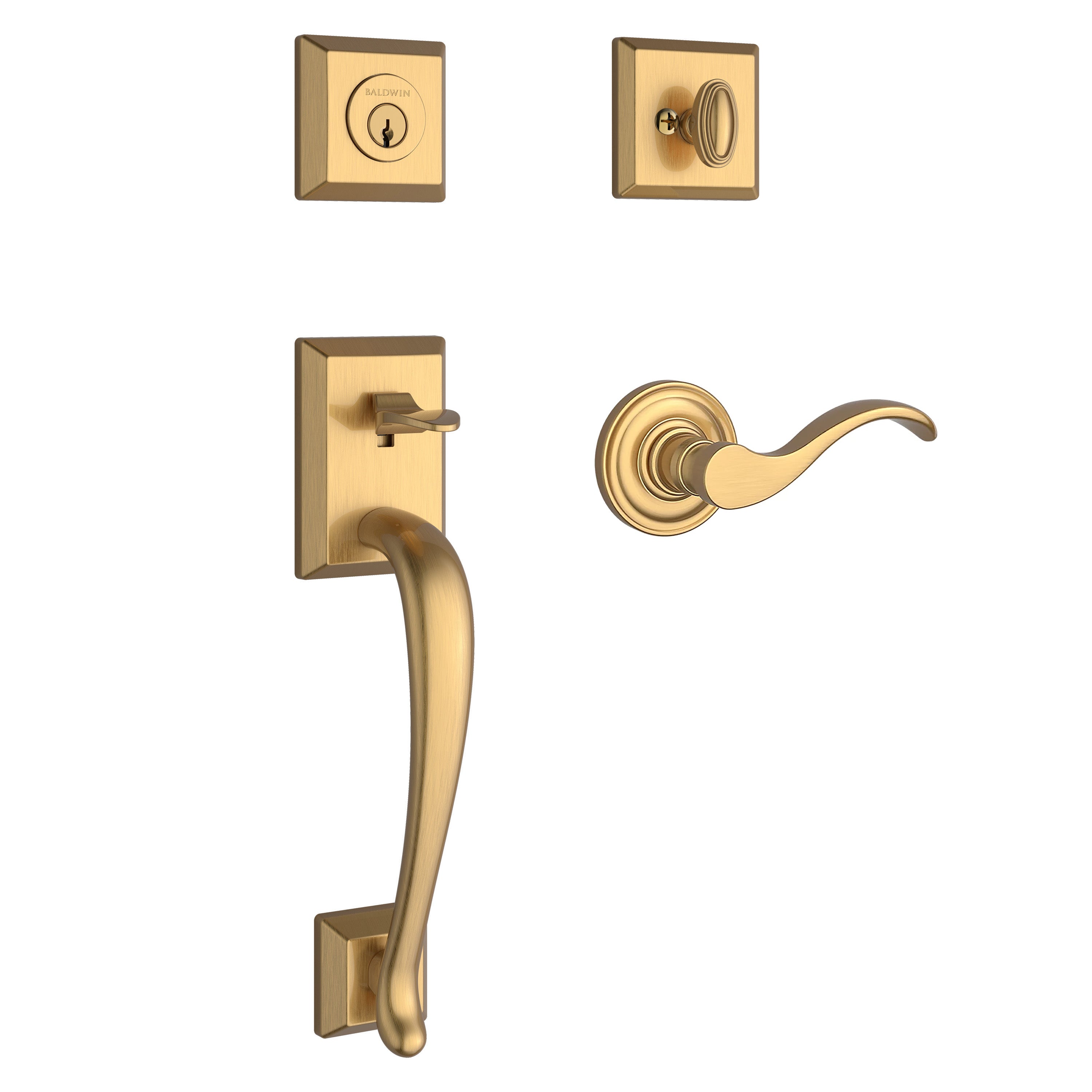 Baldwin Reserve Napa Single Cylinder Handleset With Curve Lever