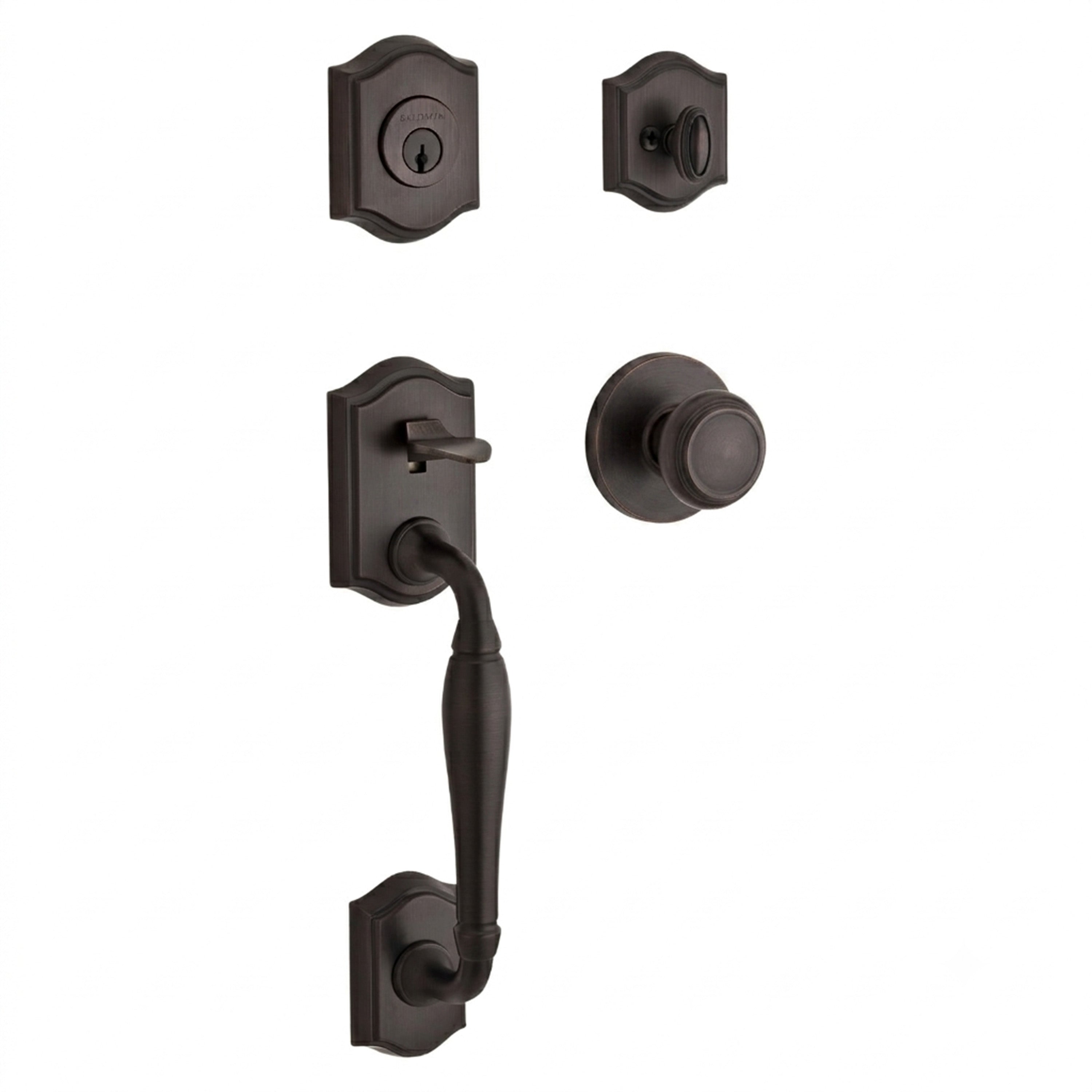 Baldwin Reserve Westcliff Single Cylinder Handleset With Traditional Knob