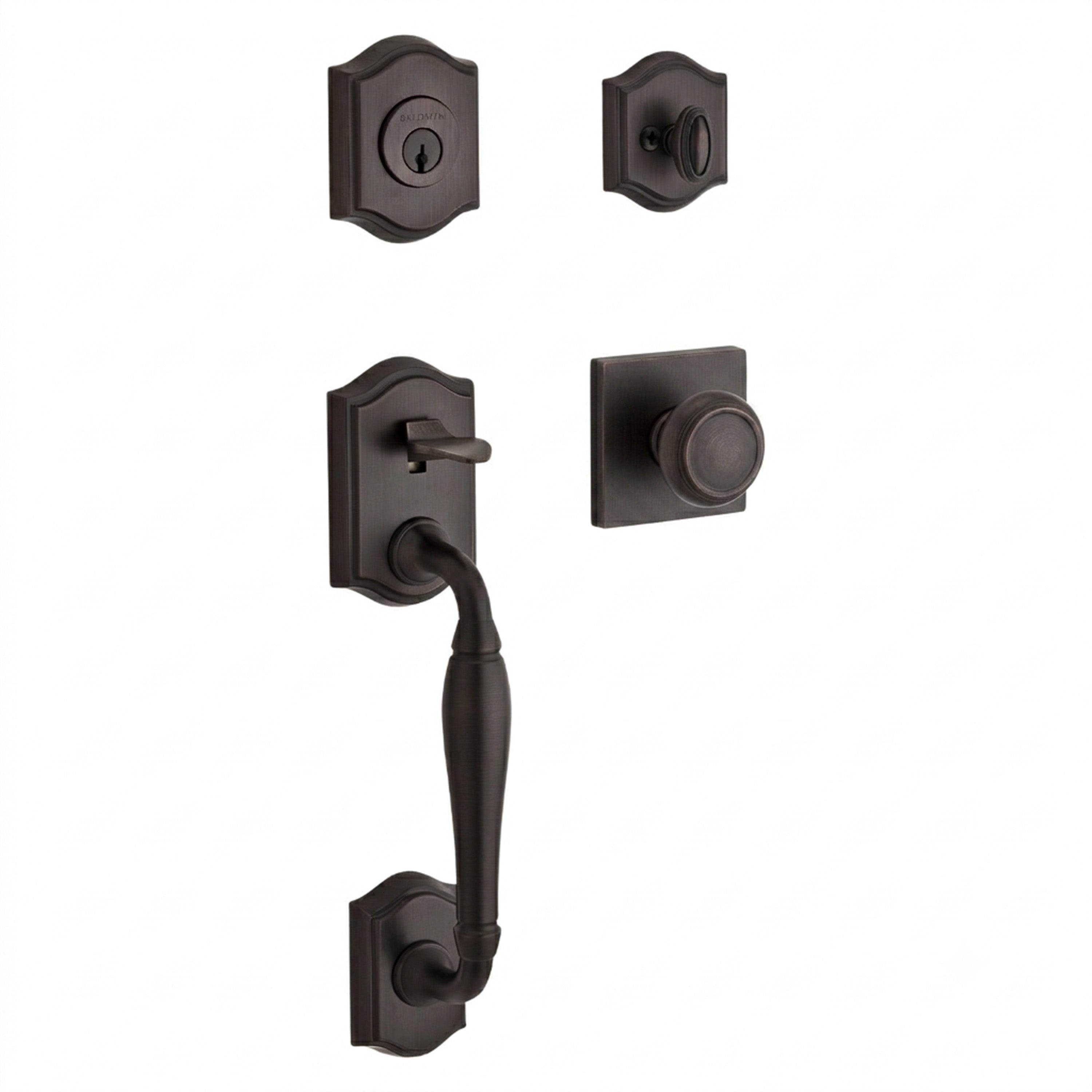 Baldwin Reserve Westcliff Single Cylinder Handleset With Traditional Knob
