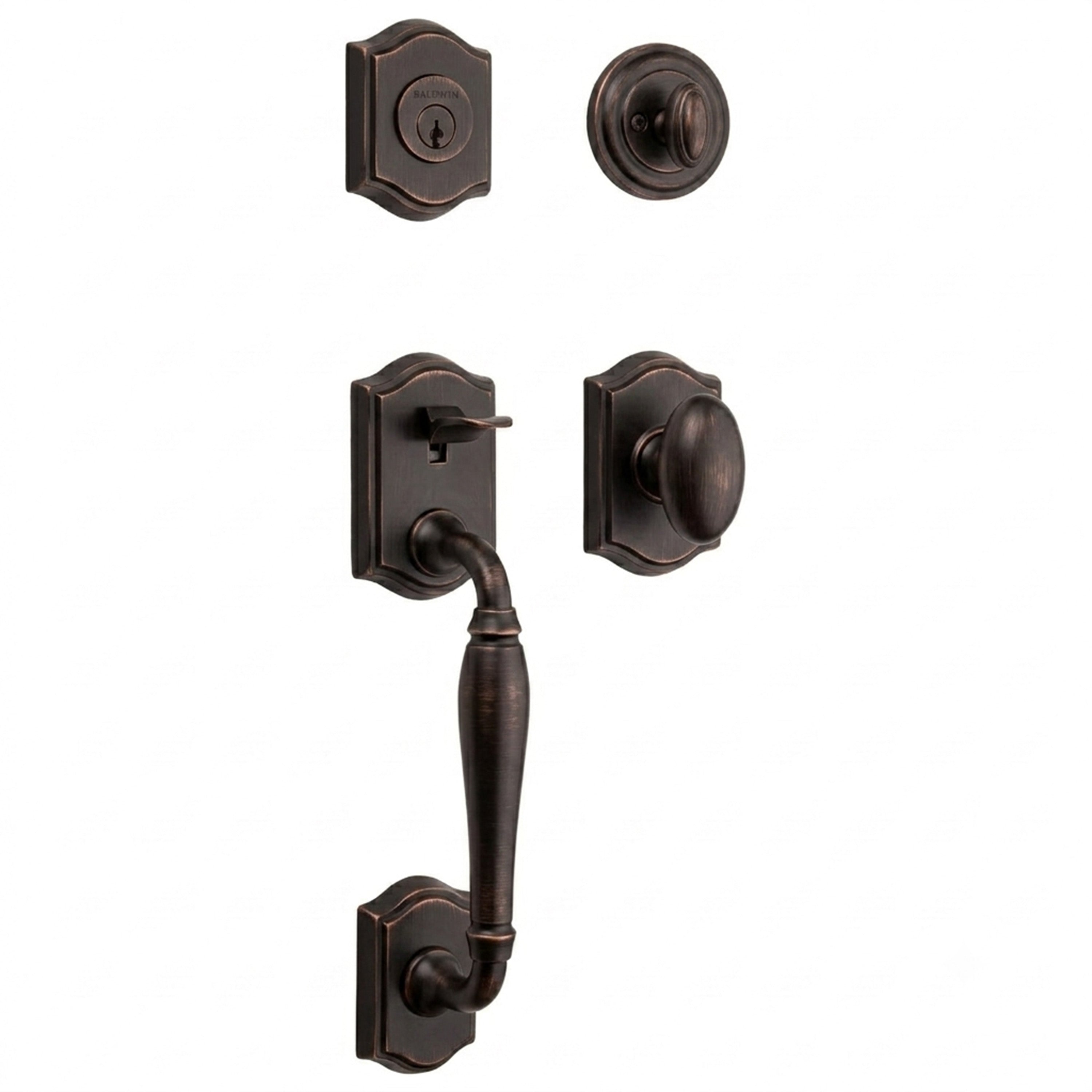 Baldwin Reserve Westcliff Single Cylinder Handleset With Ellipse Knob