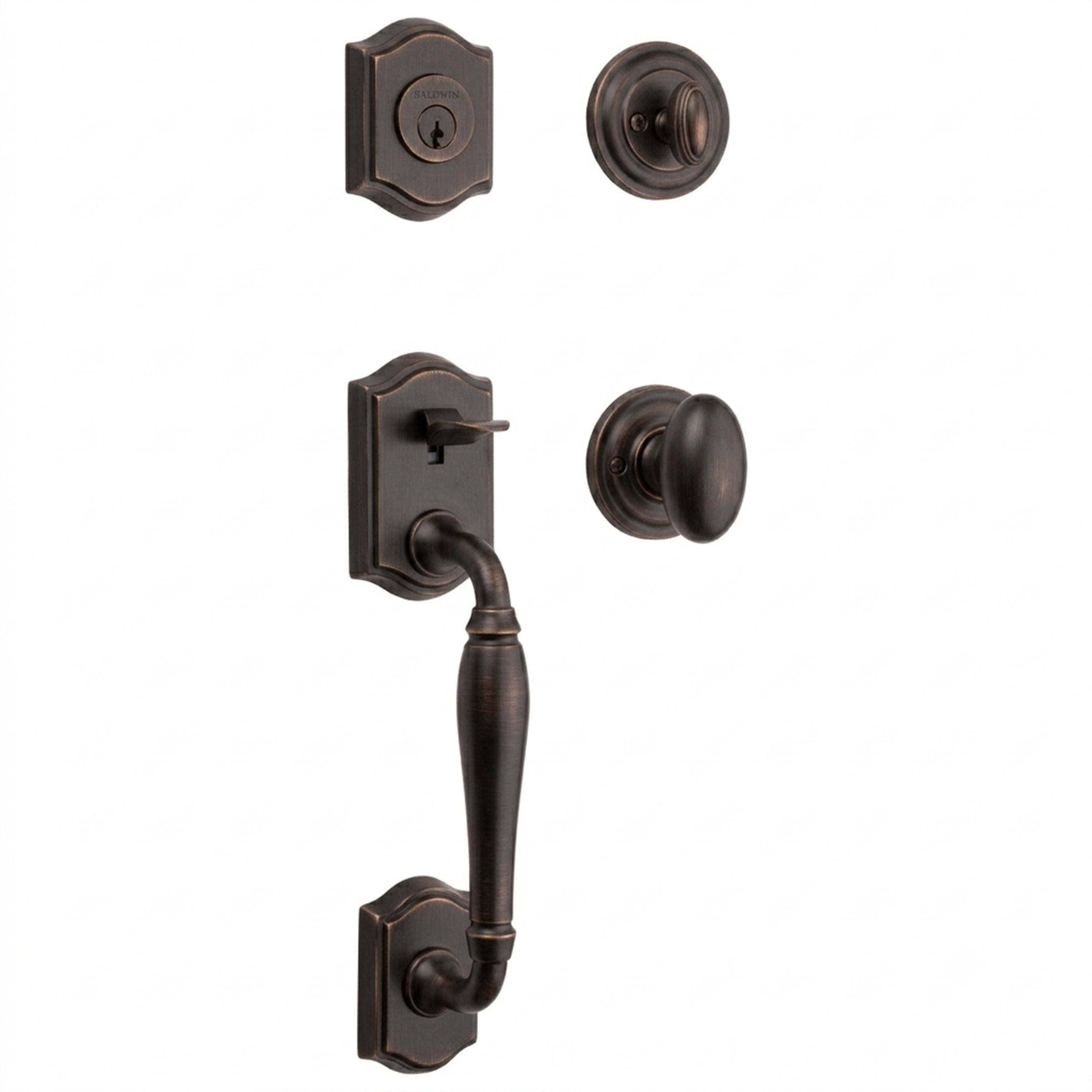 Baldwin Reserve Westcliff Single Cylinder Handleset With Ellipse Knob