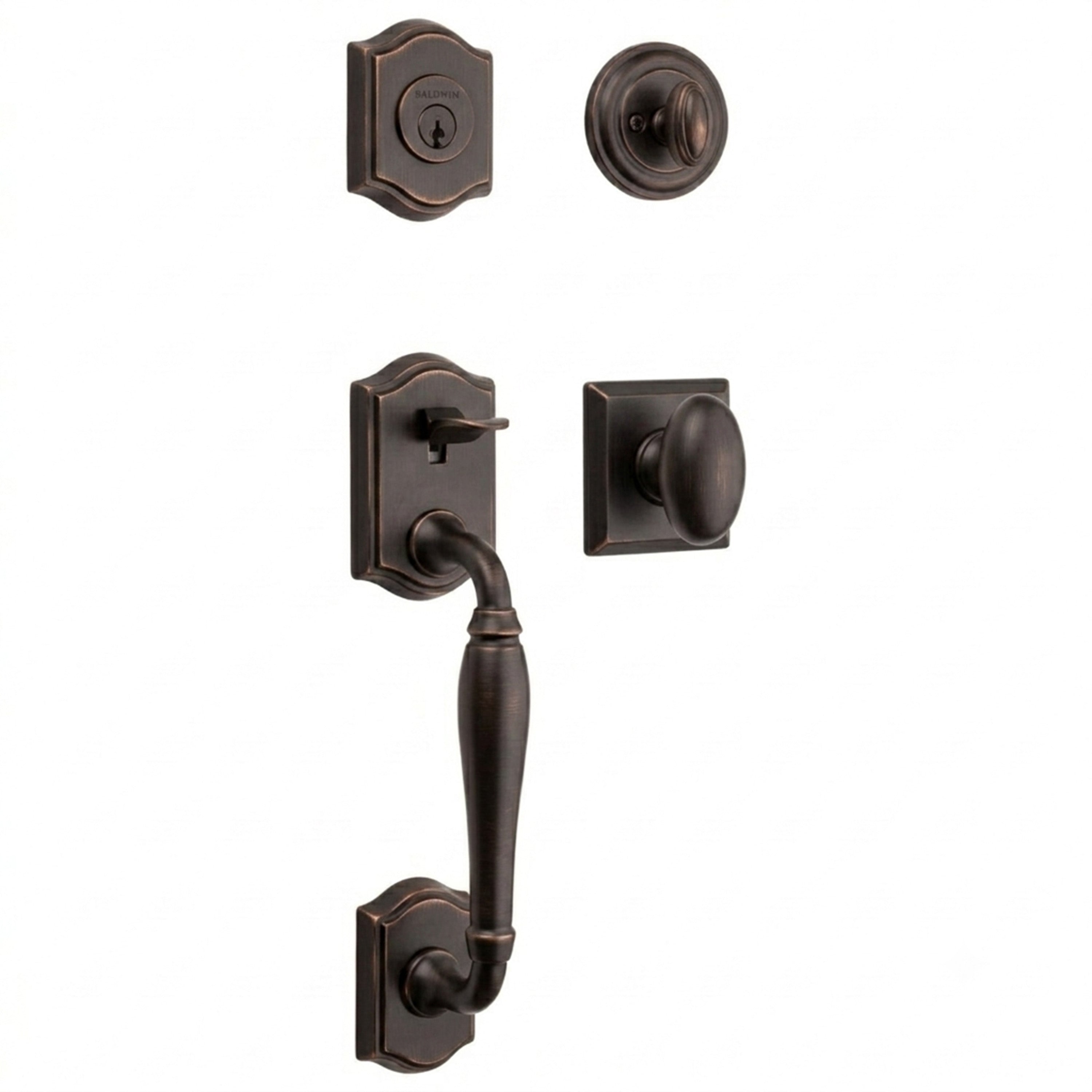 Baldwin Reserve Westcliff Single Cylinder Handleset With Ellipse Knob