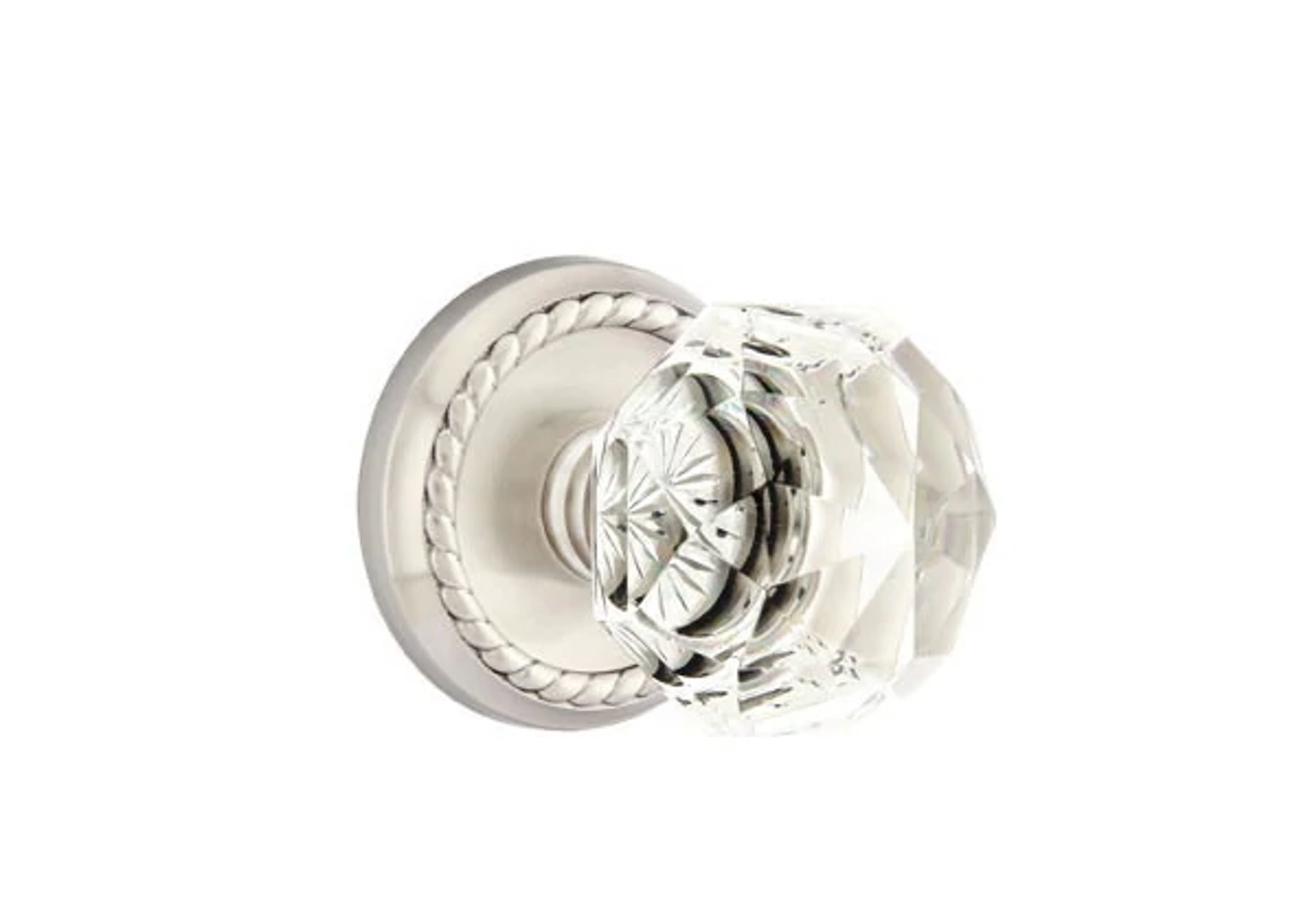 Emtek Diamond Glass Knob Set with Rope Rosette