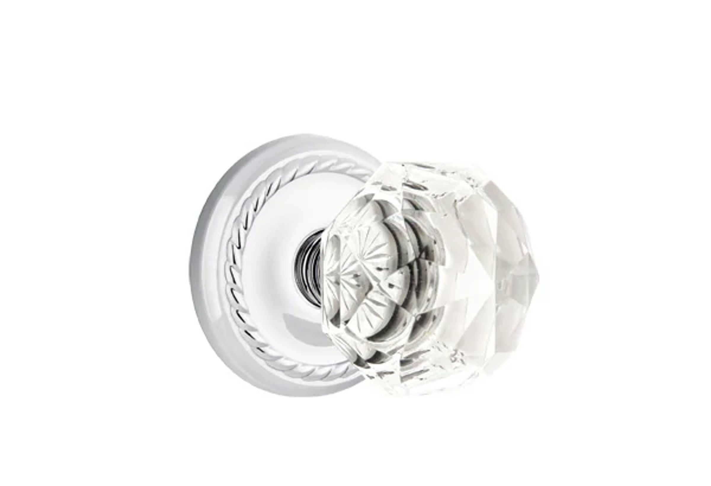 Emtek Diamond Glass Knob Set with Rope Rosette