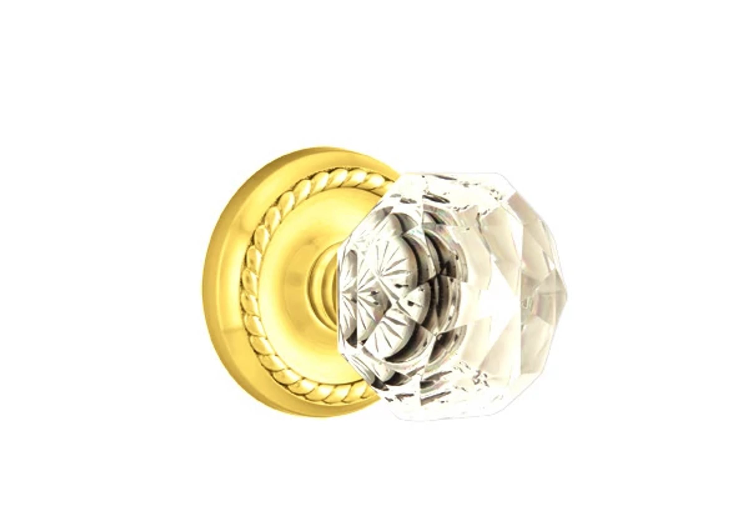 Emtek Diamond Glass Knob Set with Rope Rosette