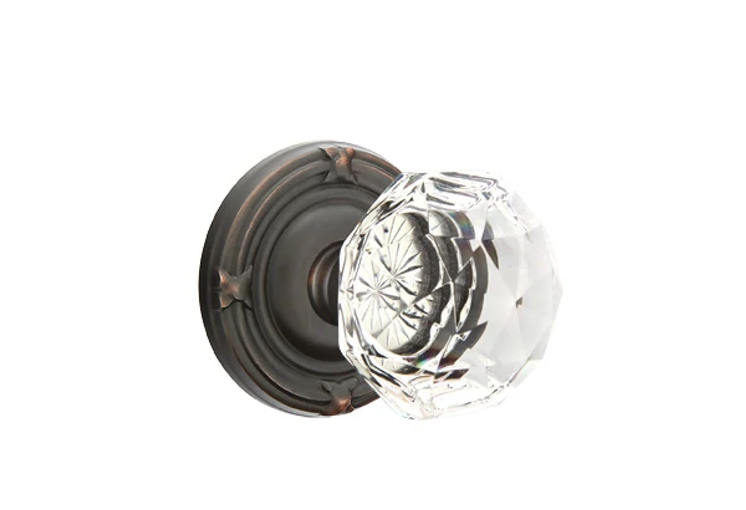 Emtek Diamond Glass Knob Set with Ribbon & Reed