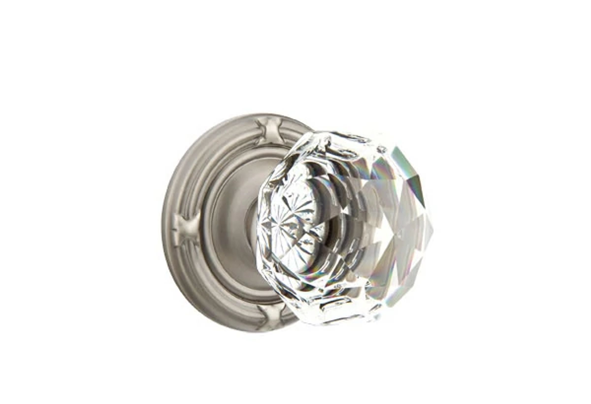 Emtek Concealed Fastener Diamond Glass Knob Set with Ribbon & Reed