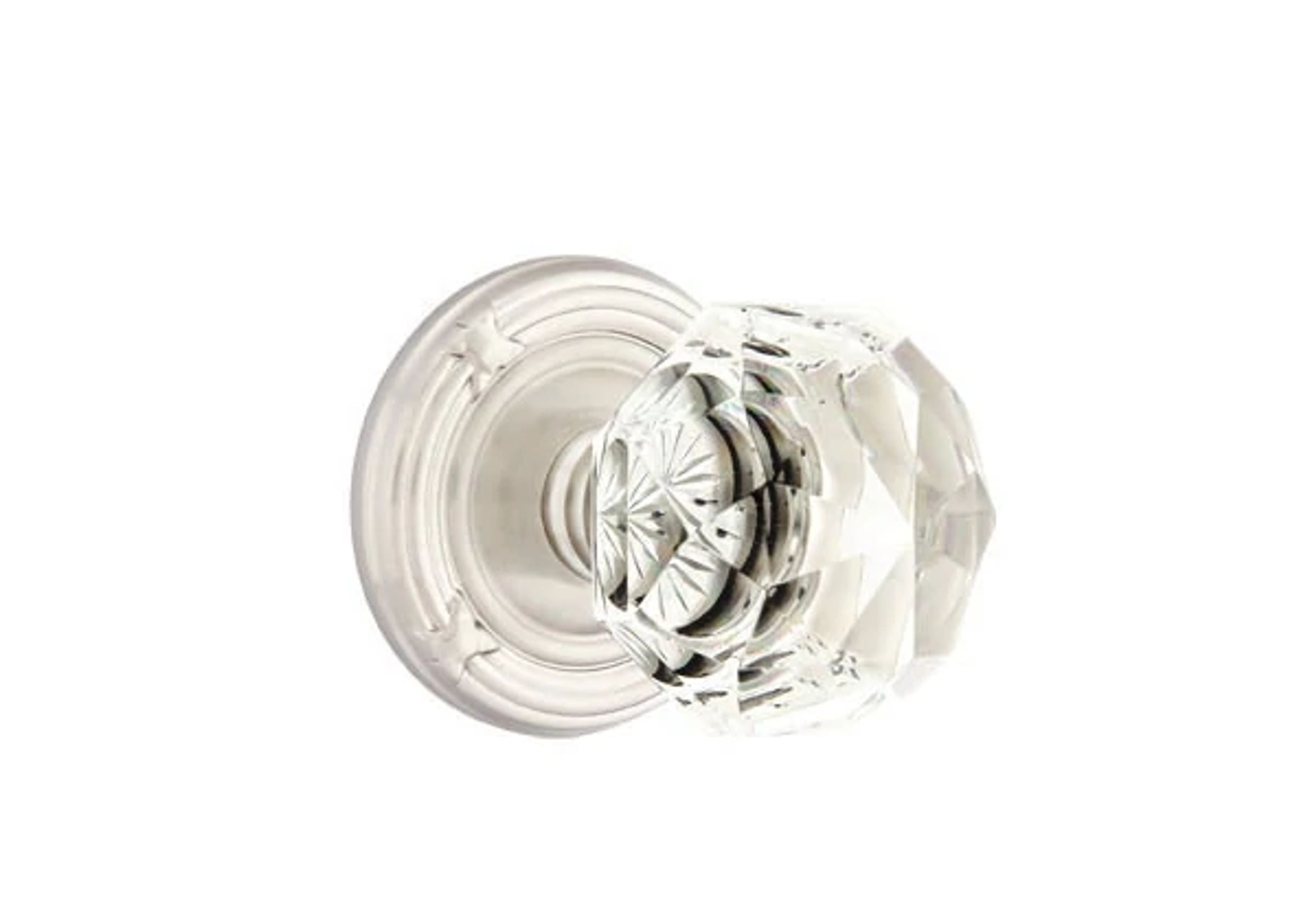 Emtek Concealed Fastener Diamond Glass Knob Set with Ribbon & Reed