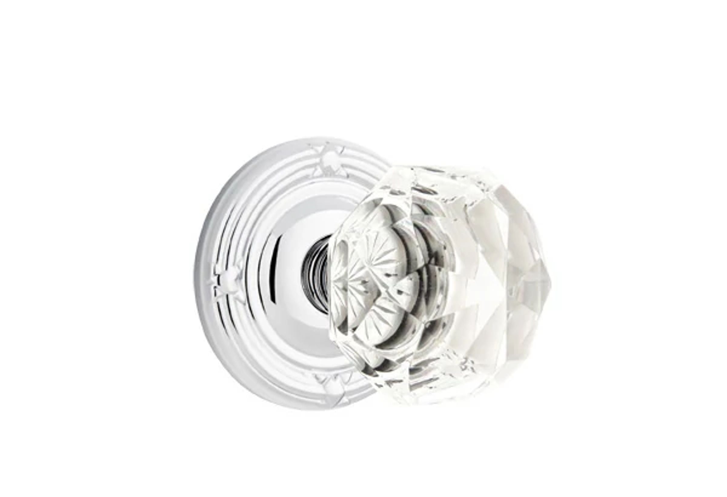 Emtek Concealed Fastener Diamond Glass Knob Set with Ribbon & Reed